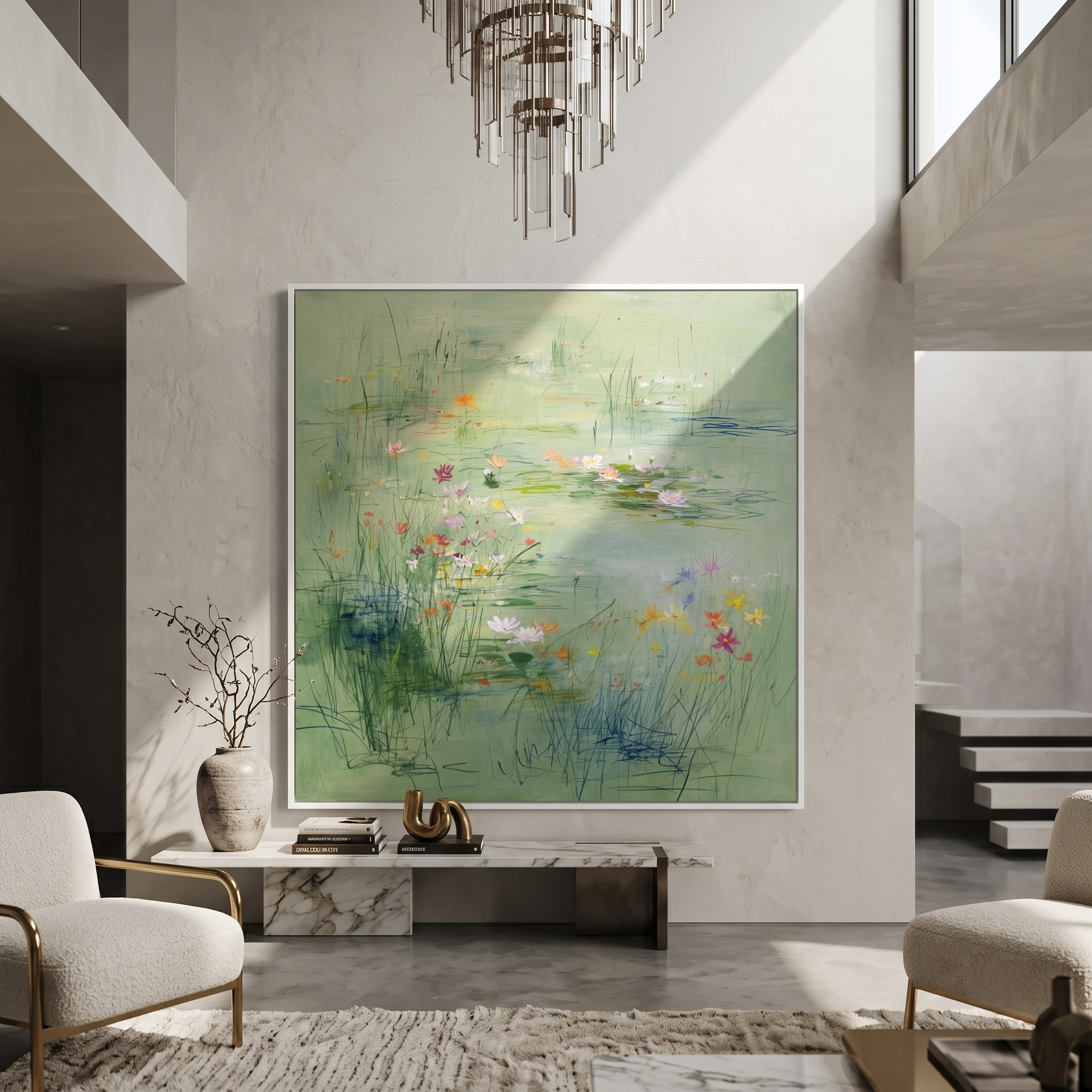 Obsidian Glow – Bold Textured Abstract Impasto Painting | Contemporary Minimalist Square Living Room Art