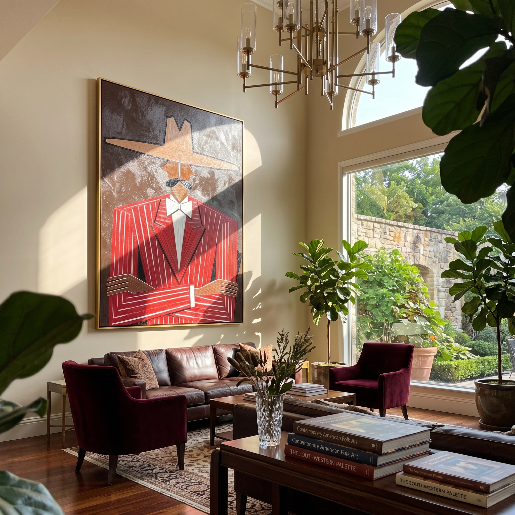 Pinstripes Guard the Dark styled with neutral modern furnishings
