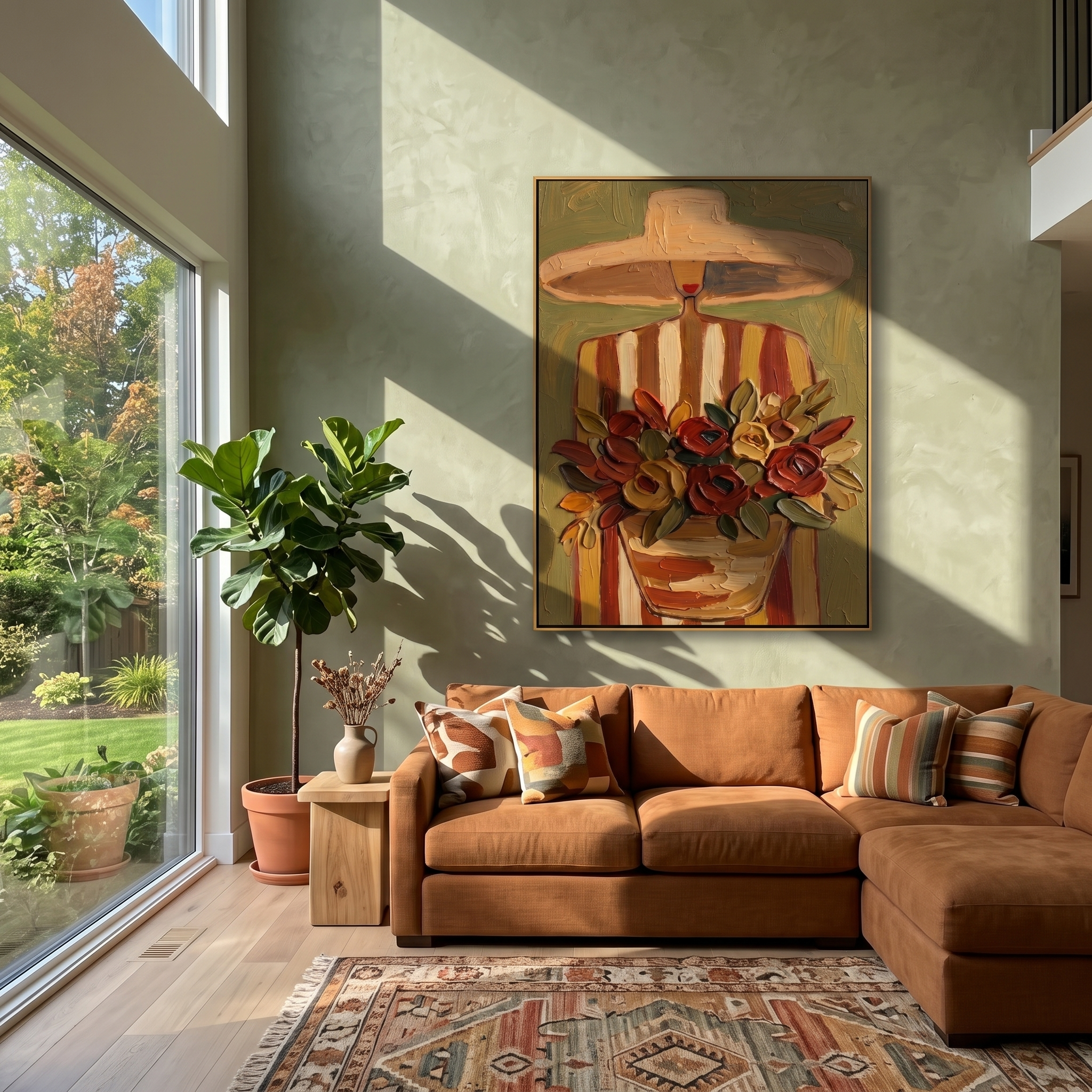 Flowers Gather Under Shade styled in a layered residential interior