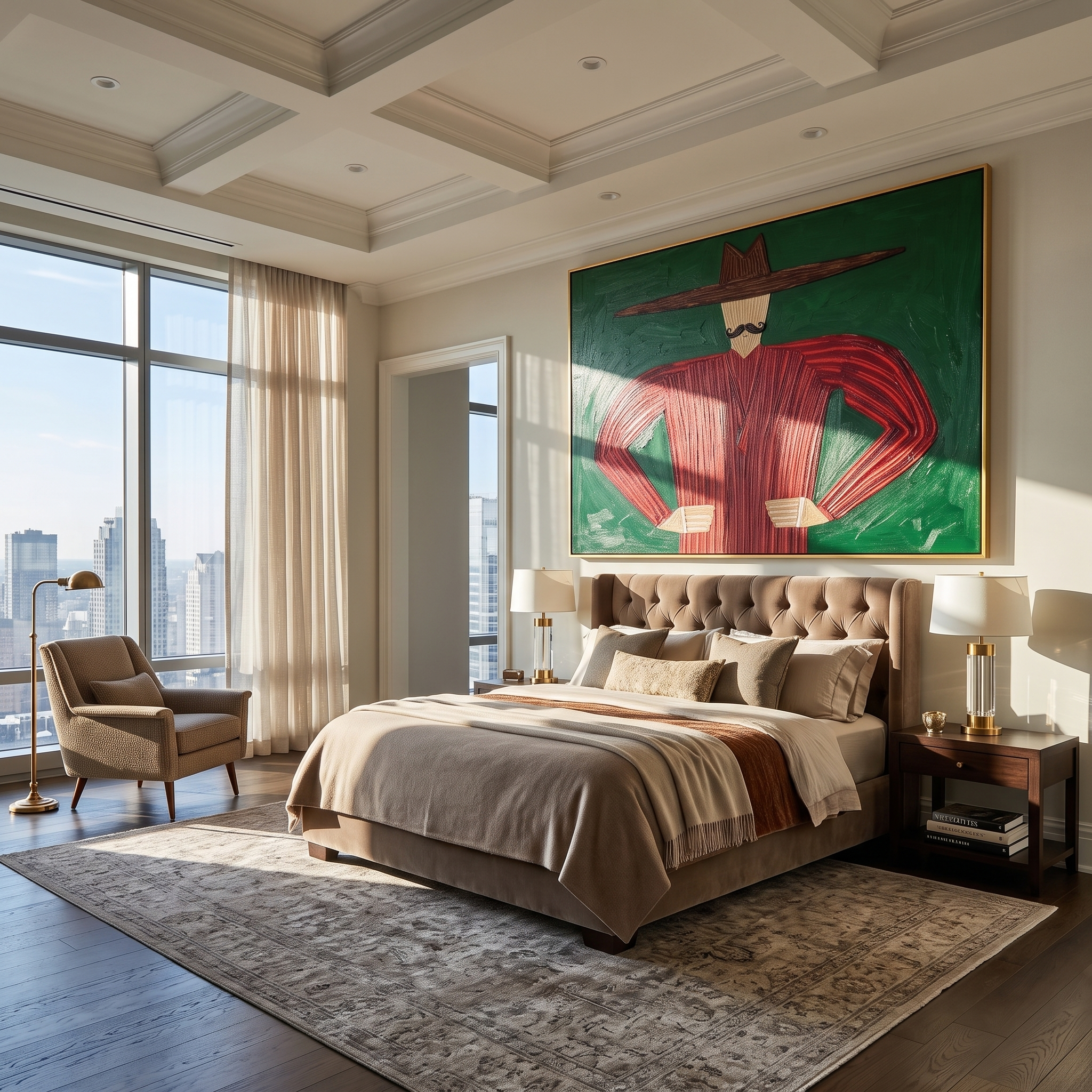 Red Angles Stand Ready displayed as a modern room focal point