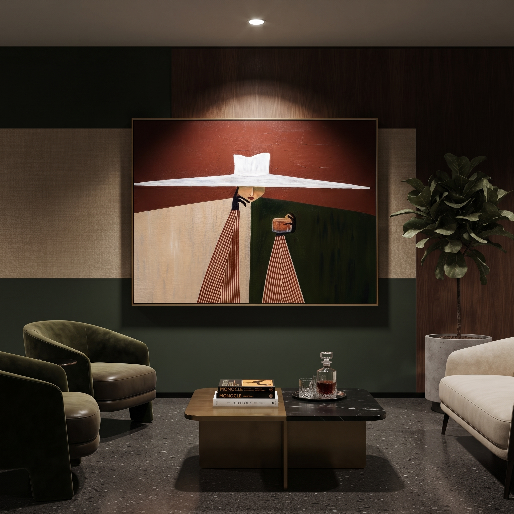 White Horizon Serves Color displayed as a modern room focal point