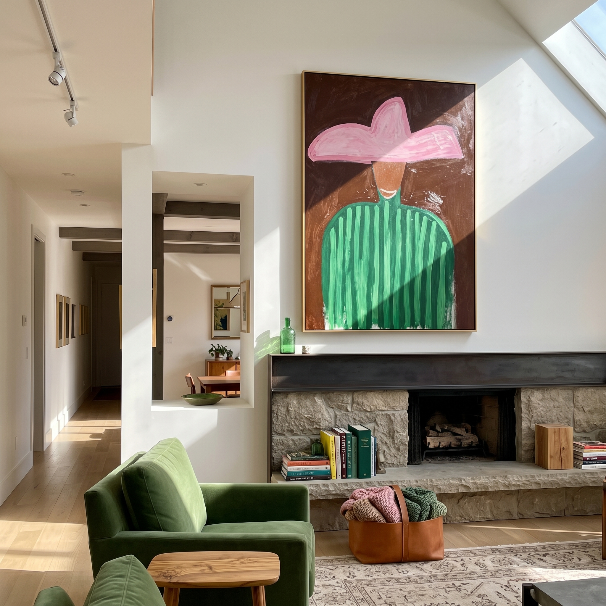 Pink Crown Greens Night presented above a contemporary console