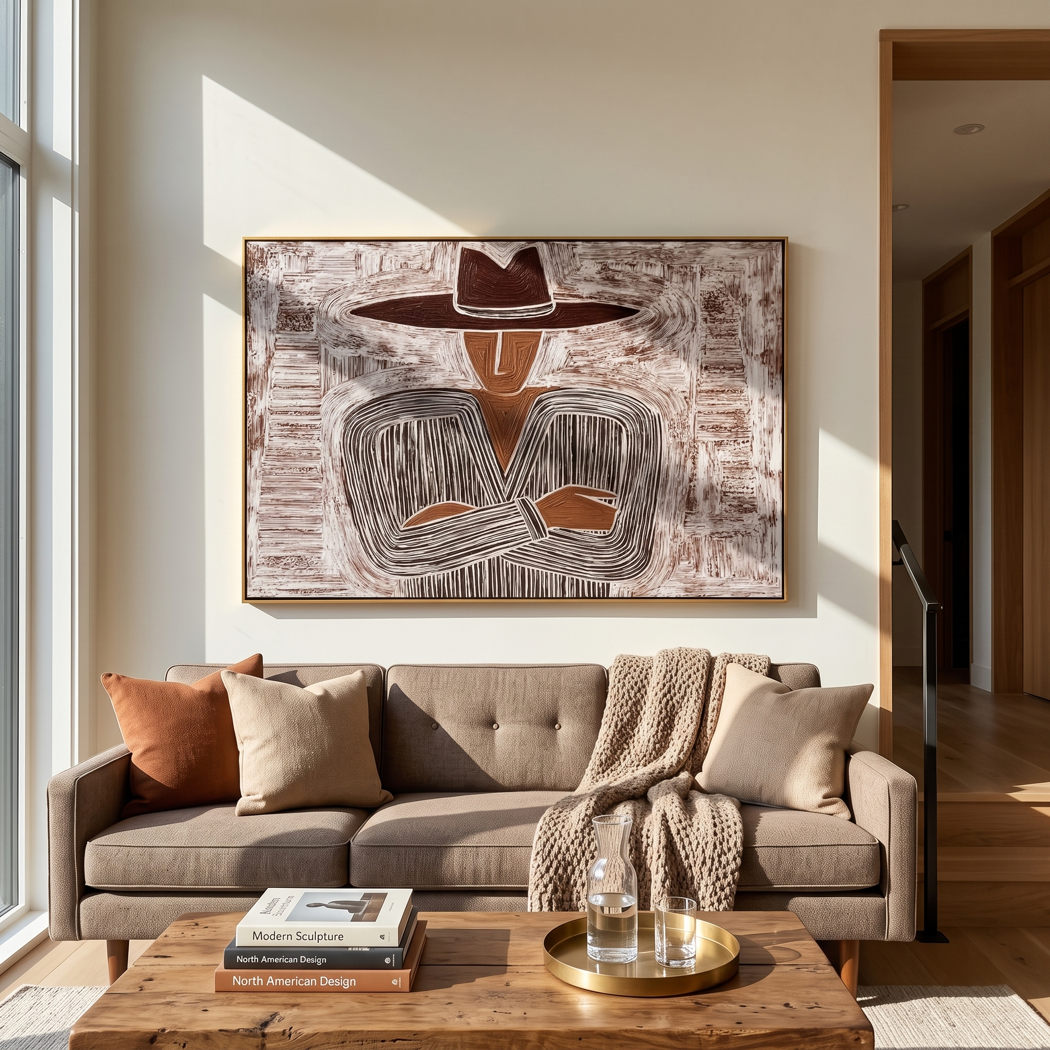 Quiet Stripes Lock Hands styled in a layered residential interior