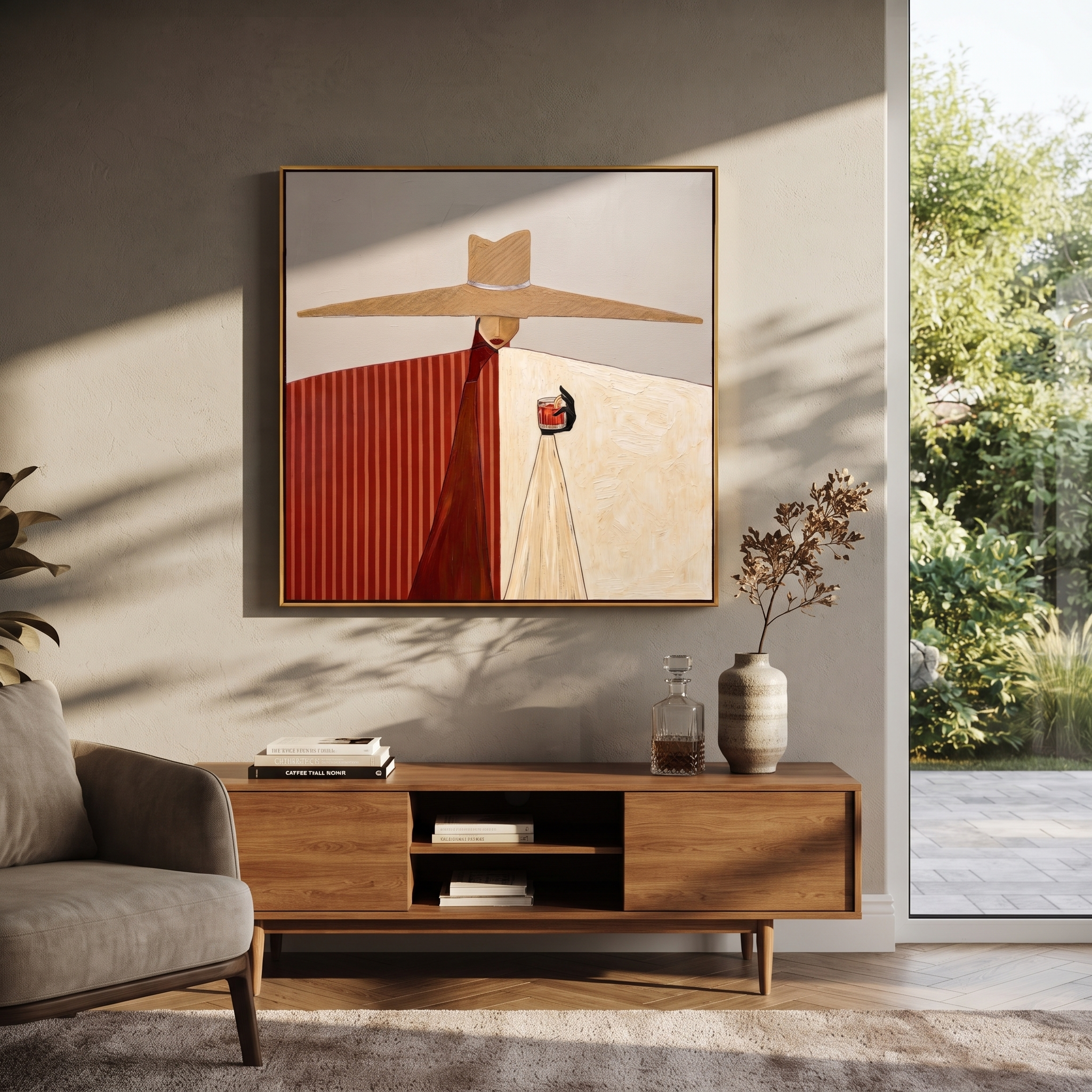 Red White Share Noon styled in a layered residential interior