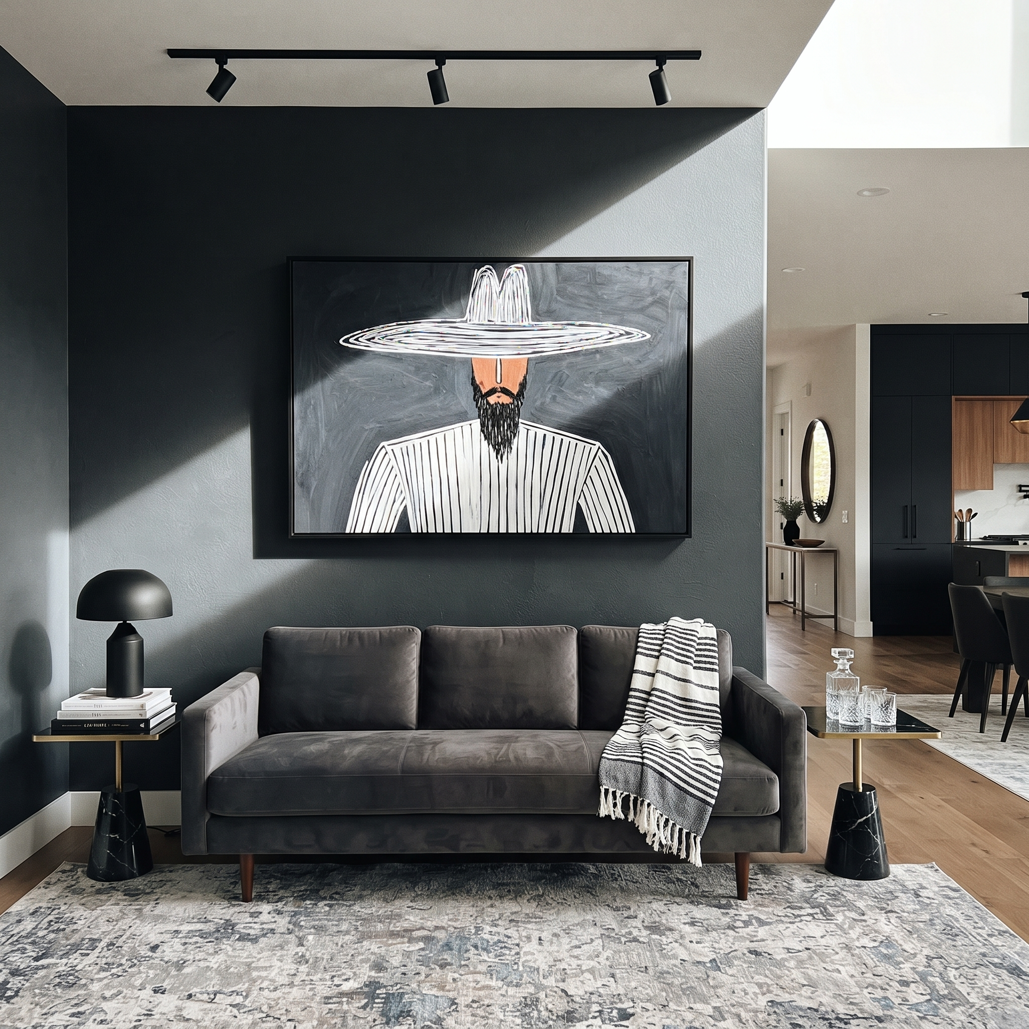 White Rings Frame Silence styled in a layered residential interior