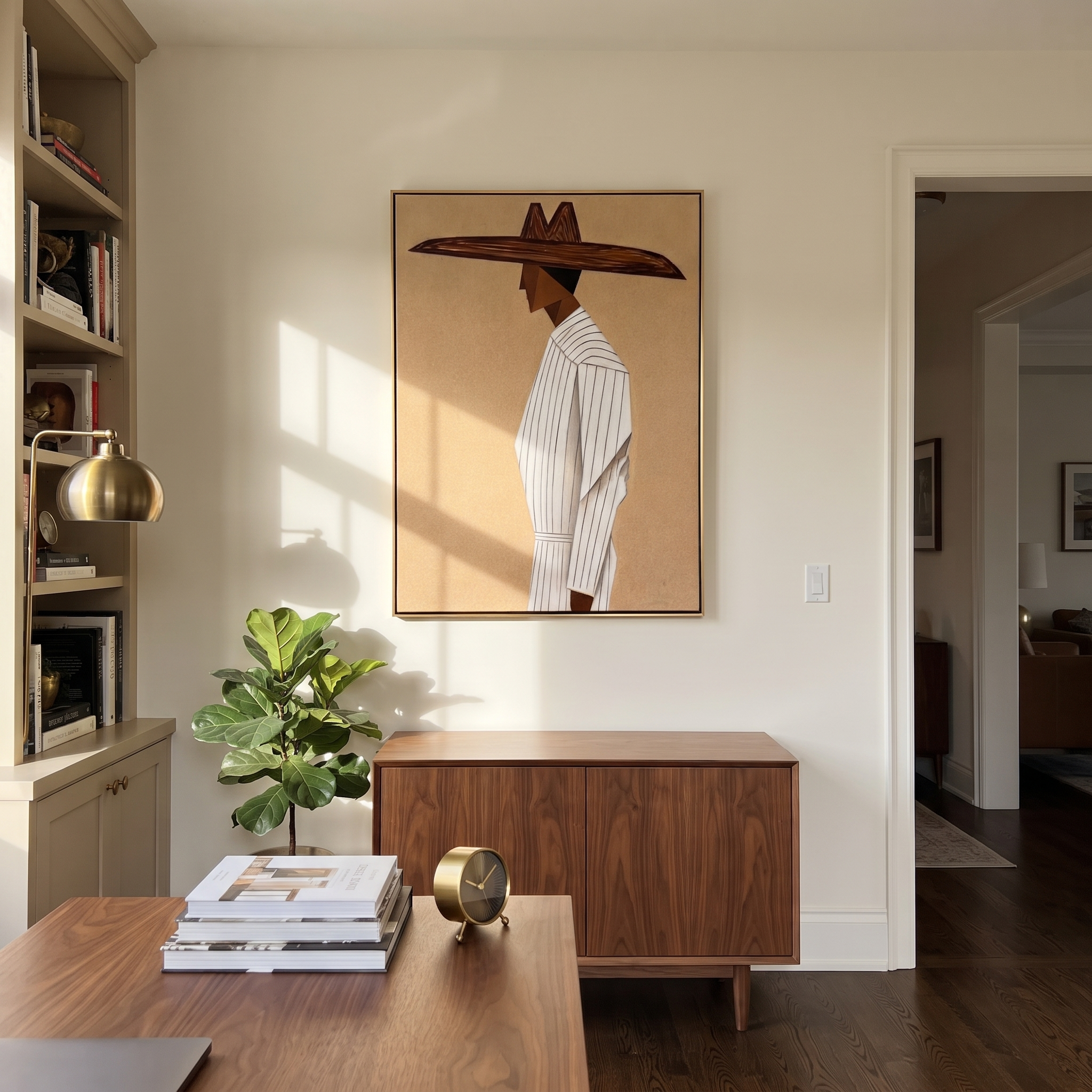 Pale Stripes Turn Away styled with neutral modern furnishings