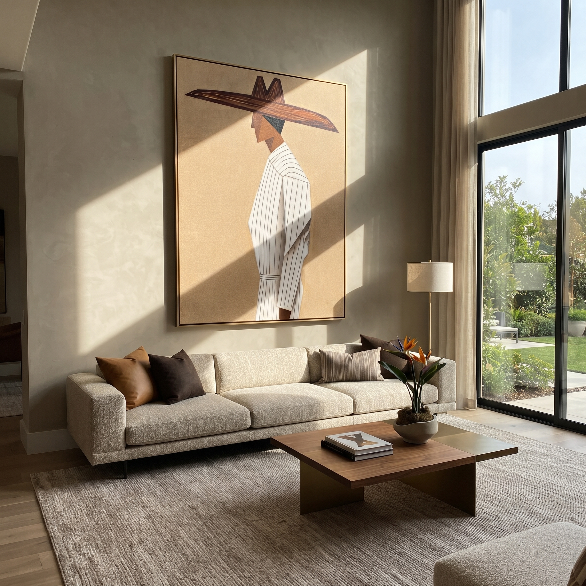 Pale Stripes Turn Away styled in a layered residential interior