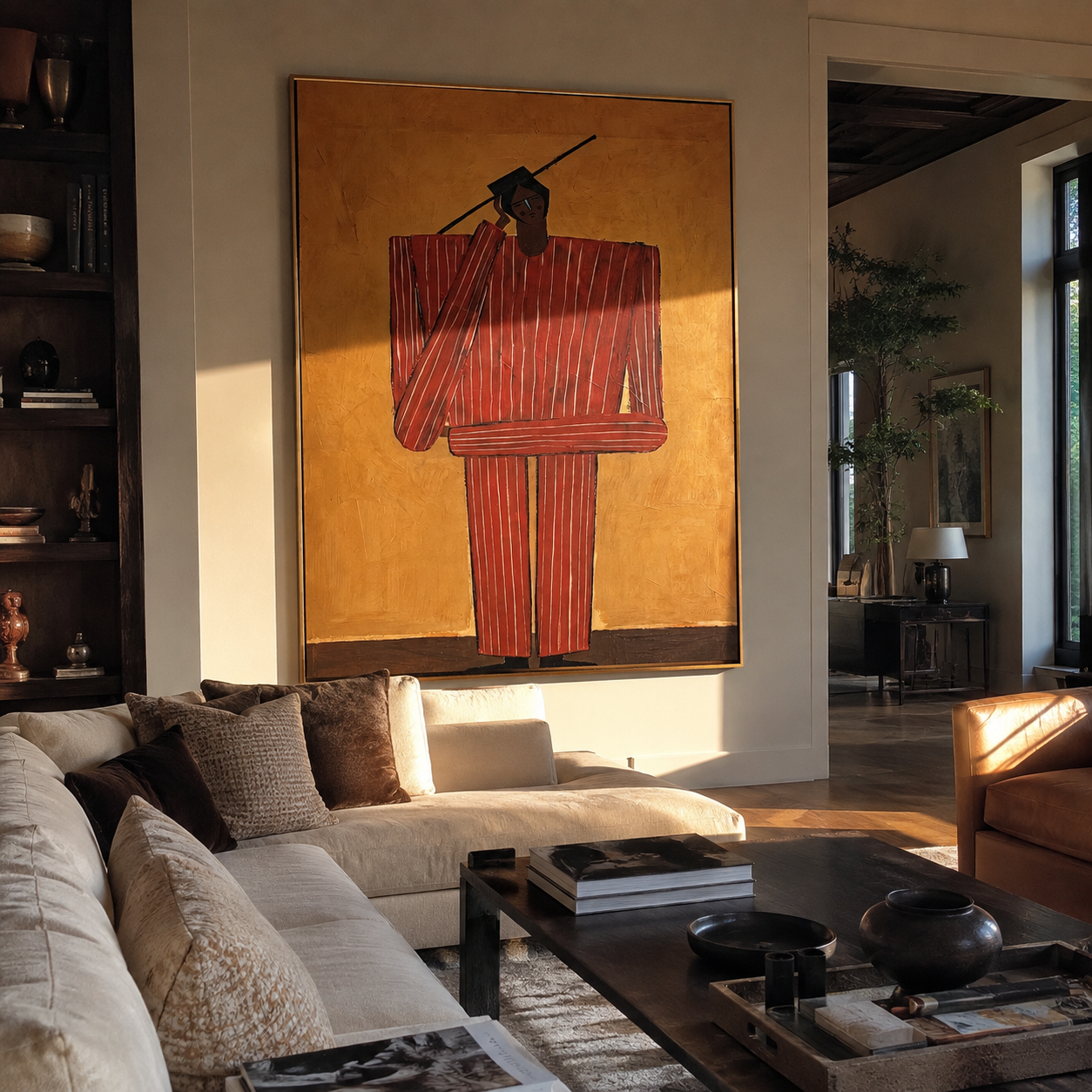 White Crown Takes Shape displayed in a warm contemporary interior