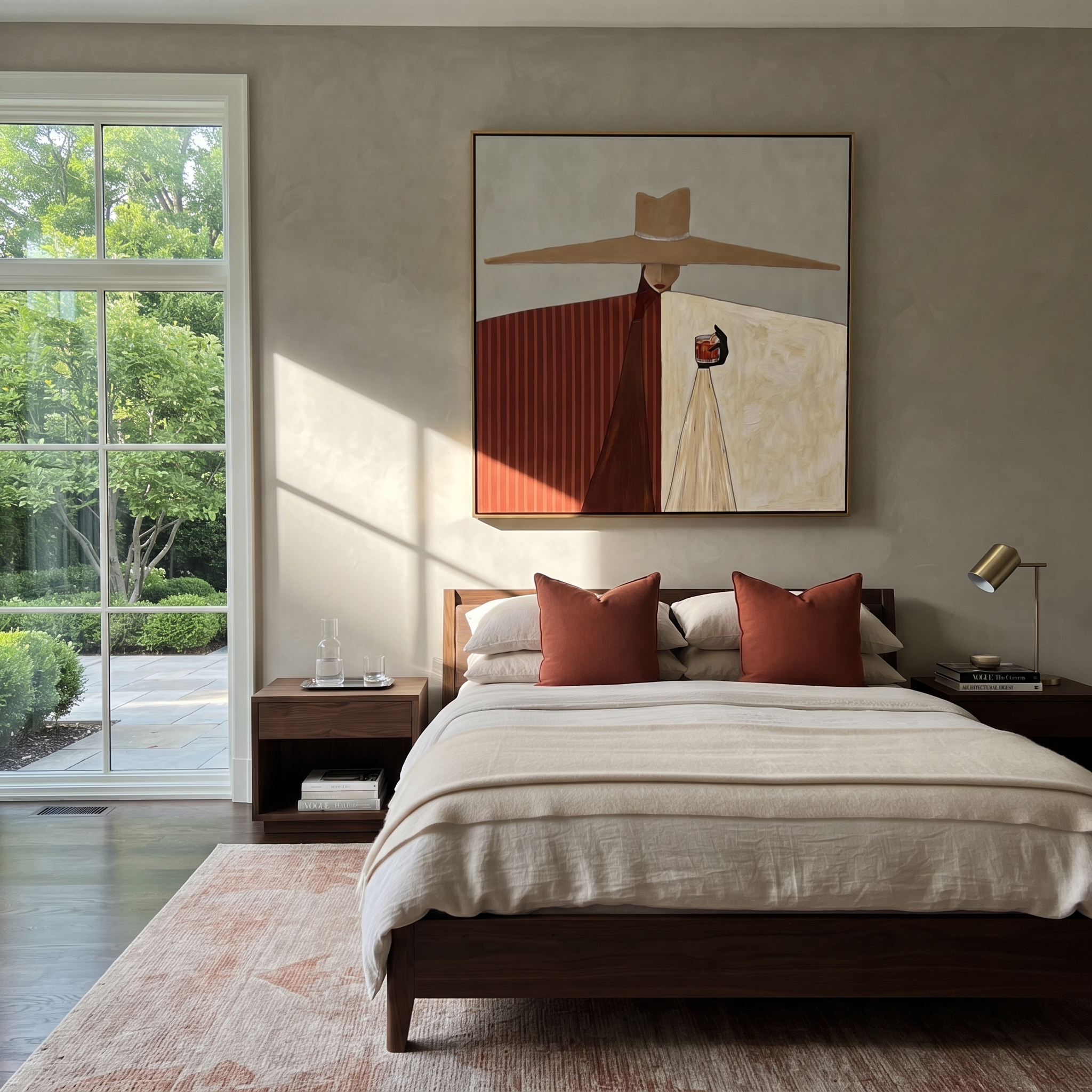 Straw Horizon Frames White styled with neutral modern furnishings