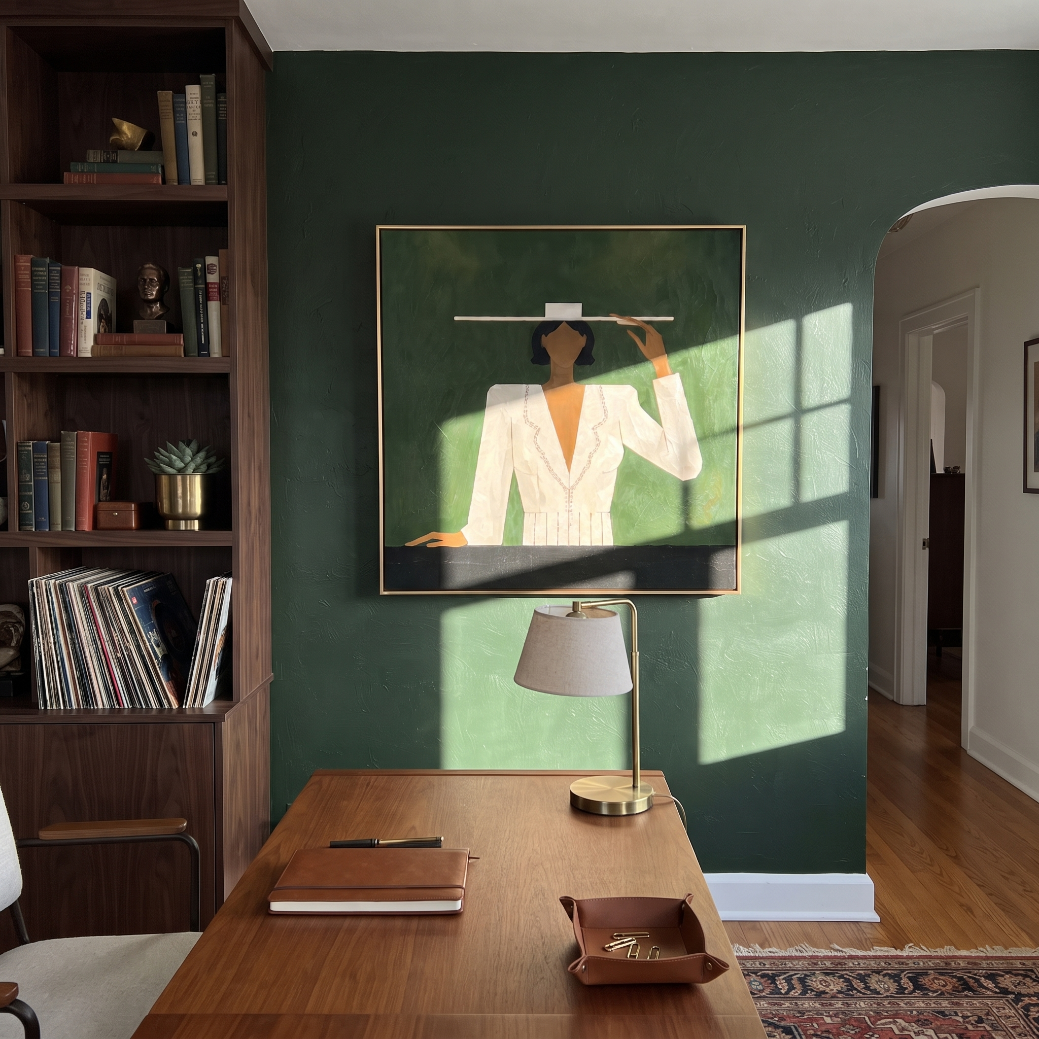 White Suit Tips Silence displayed as a modern room focal point