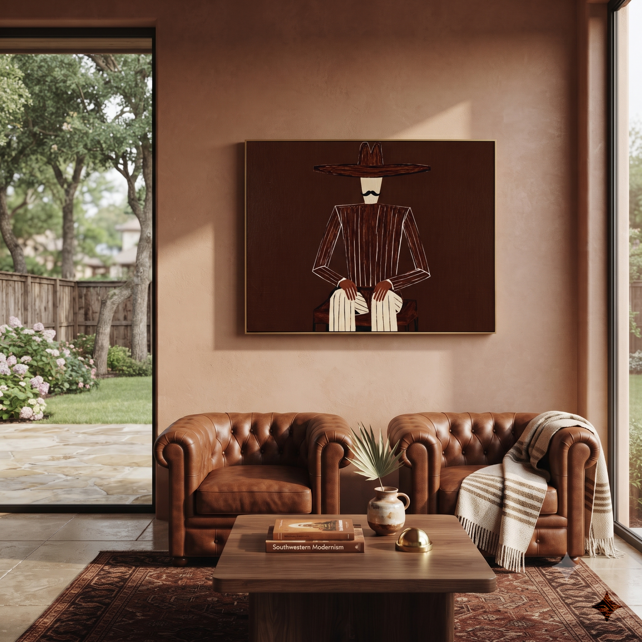 Dark Suit Waits Low displayed as a modern room focal point