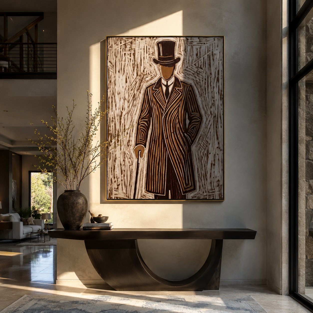 Top Hat Walks Time styled in a layered residential interior