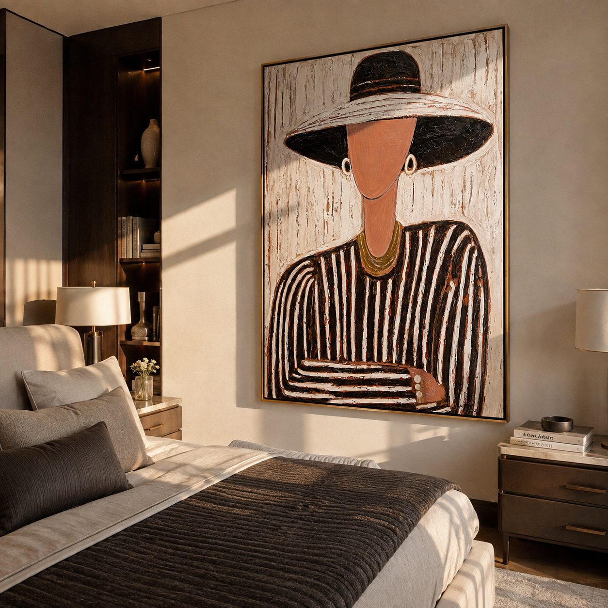 Black Brim Meets Rose styled in a layered residential interior