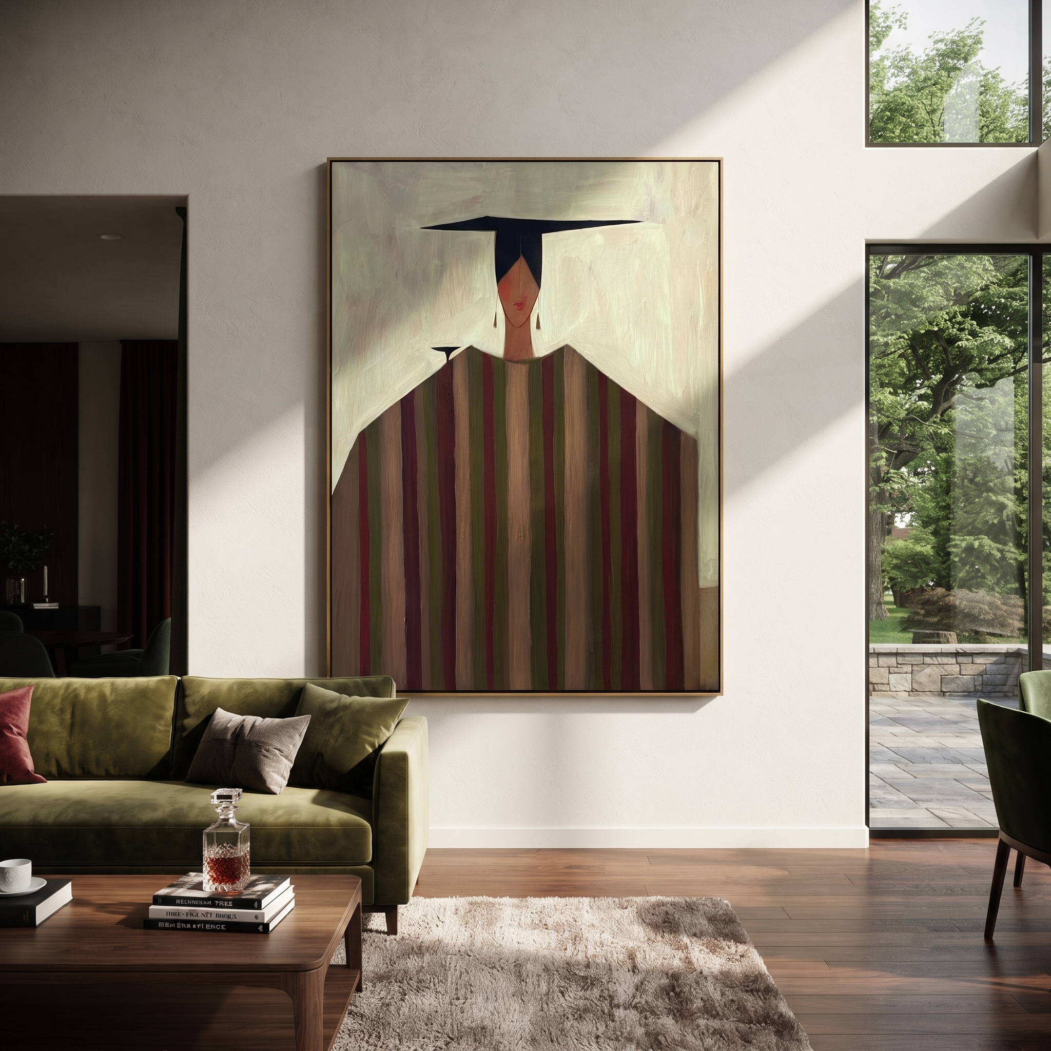 Dark Horizon Keeps Order displayed as a modern room focal point