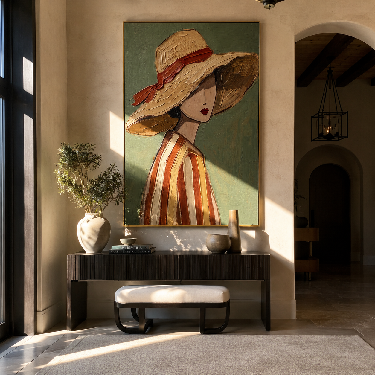 Soft Brim Turns Away displayed in a warm contemporary interior