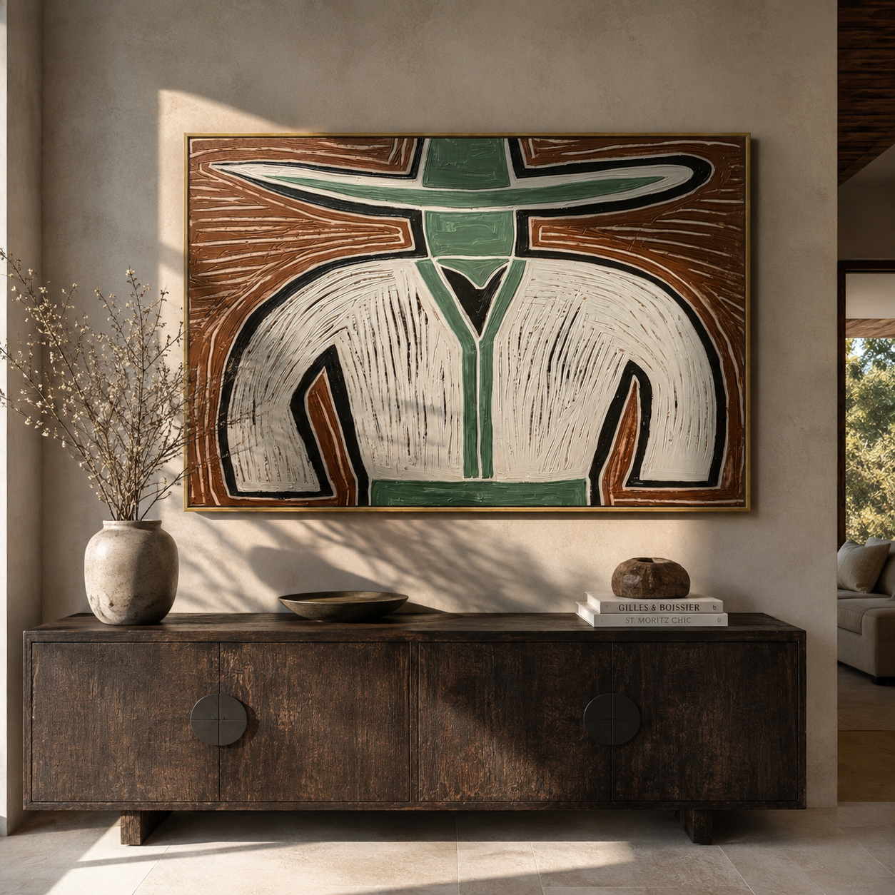 White Curves Divide Earth styled with neutral modern furnishings