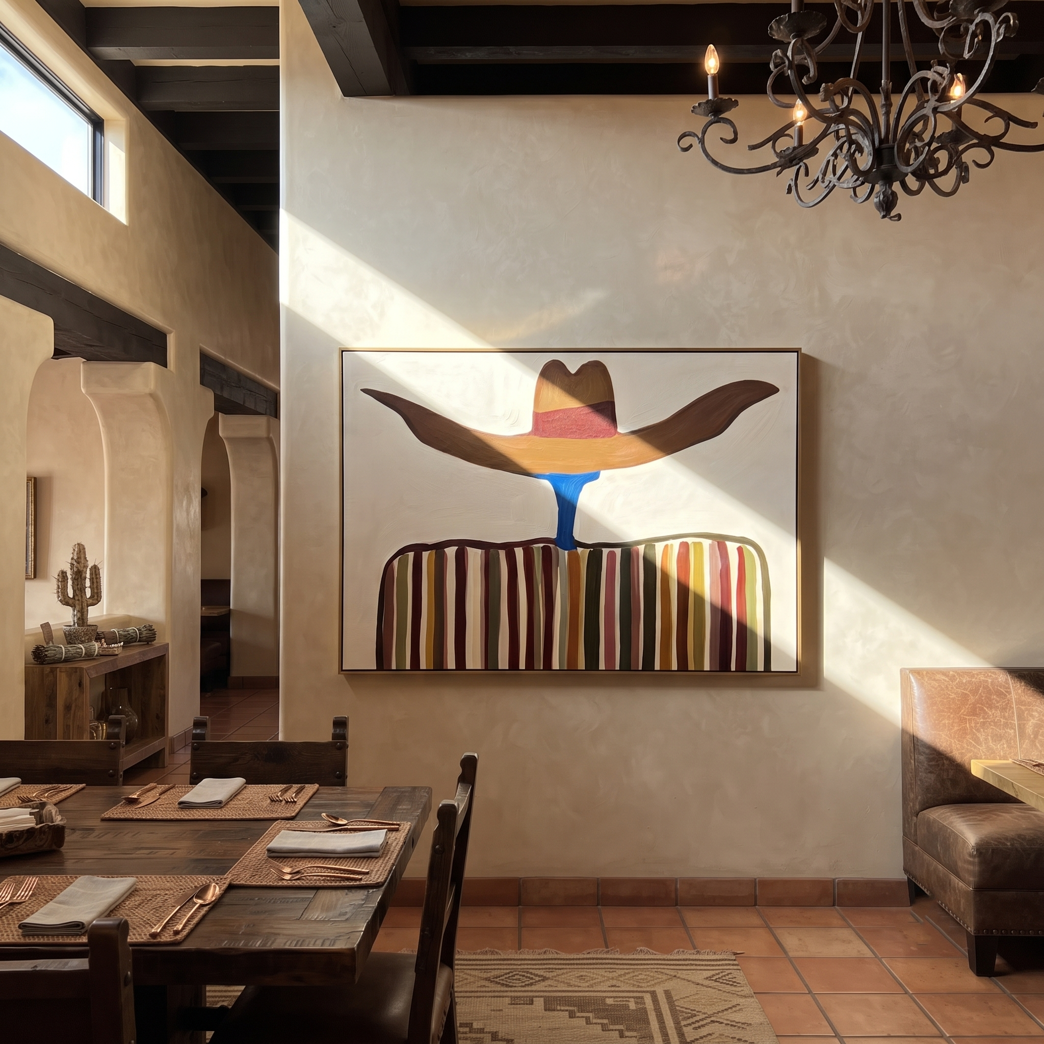 Brown Brim Floats Wide displayed as a modern room focal point