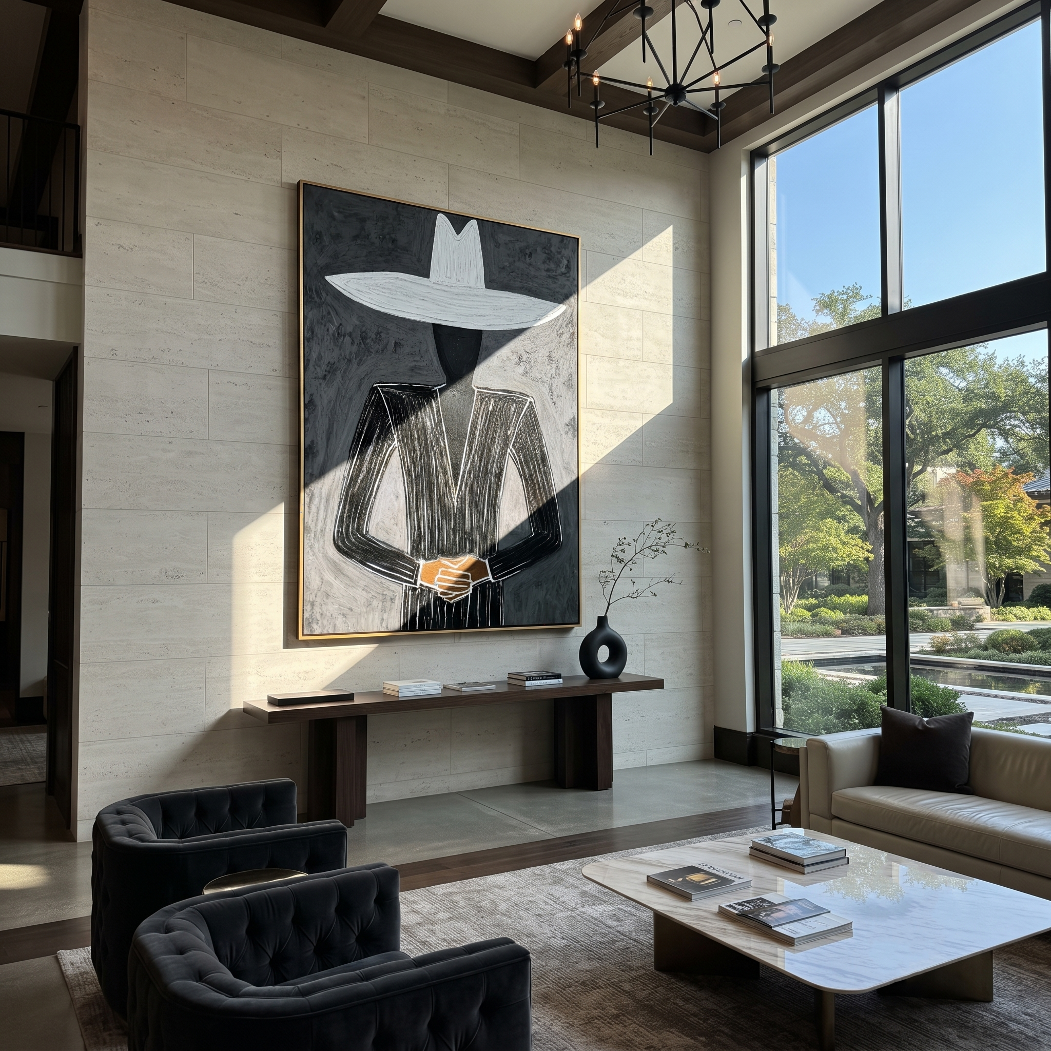 White Horizon Guards Black styled with neutral modern furnishings