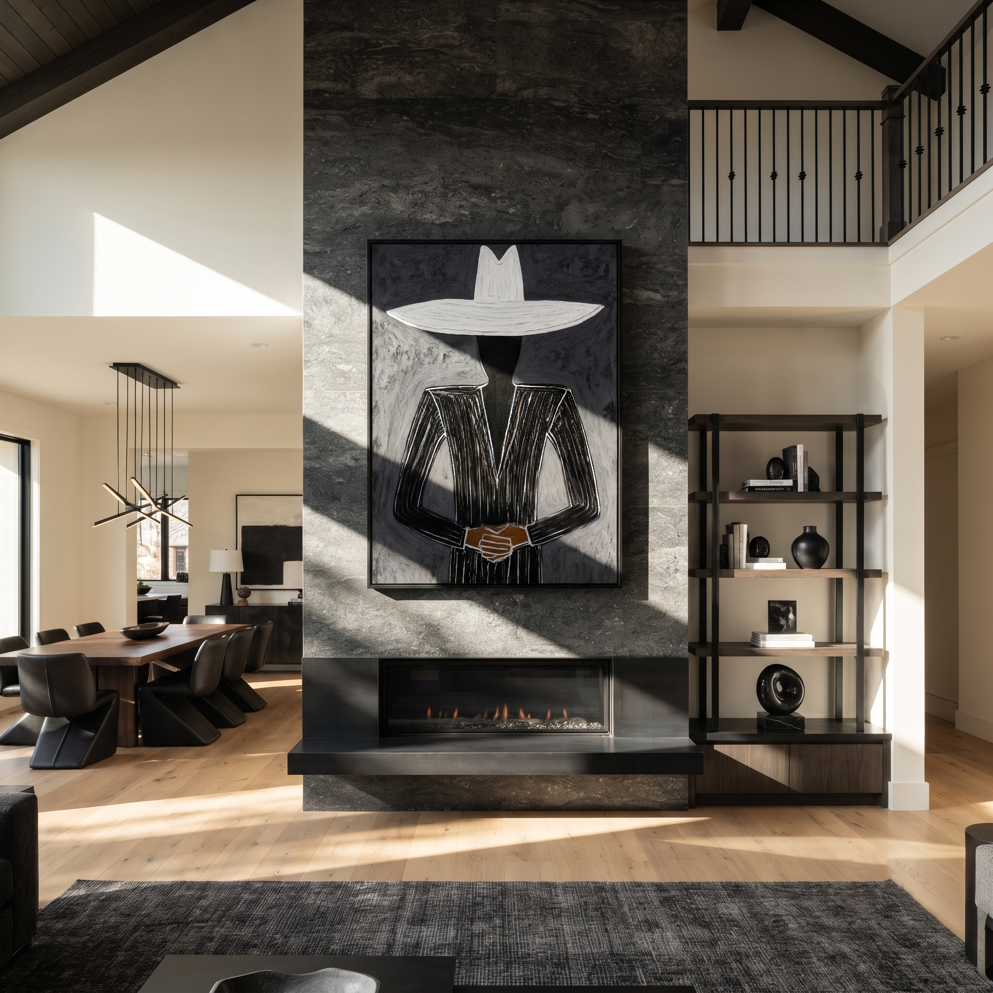 White Horizon Guards Black presented above a contemporary console