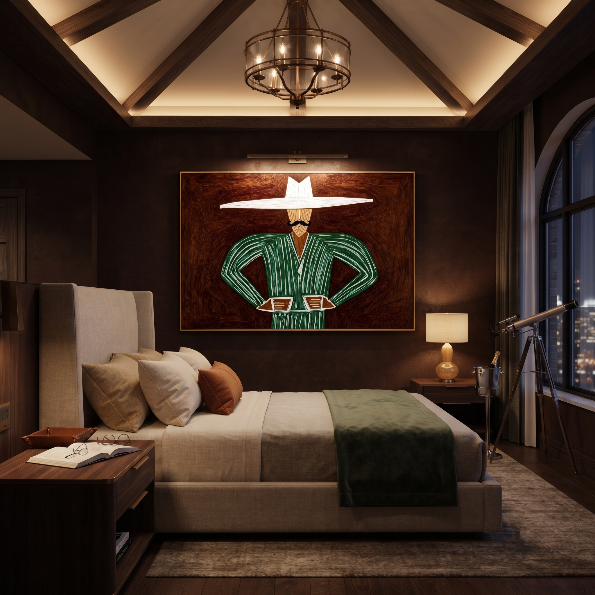 Green Angles Hold Umber displayed as a modern room focal point