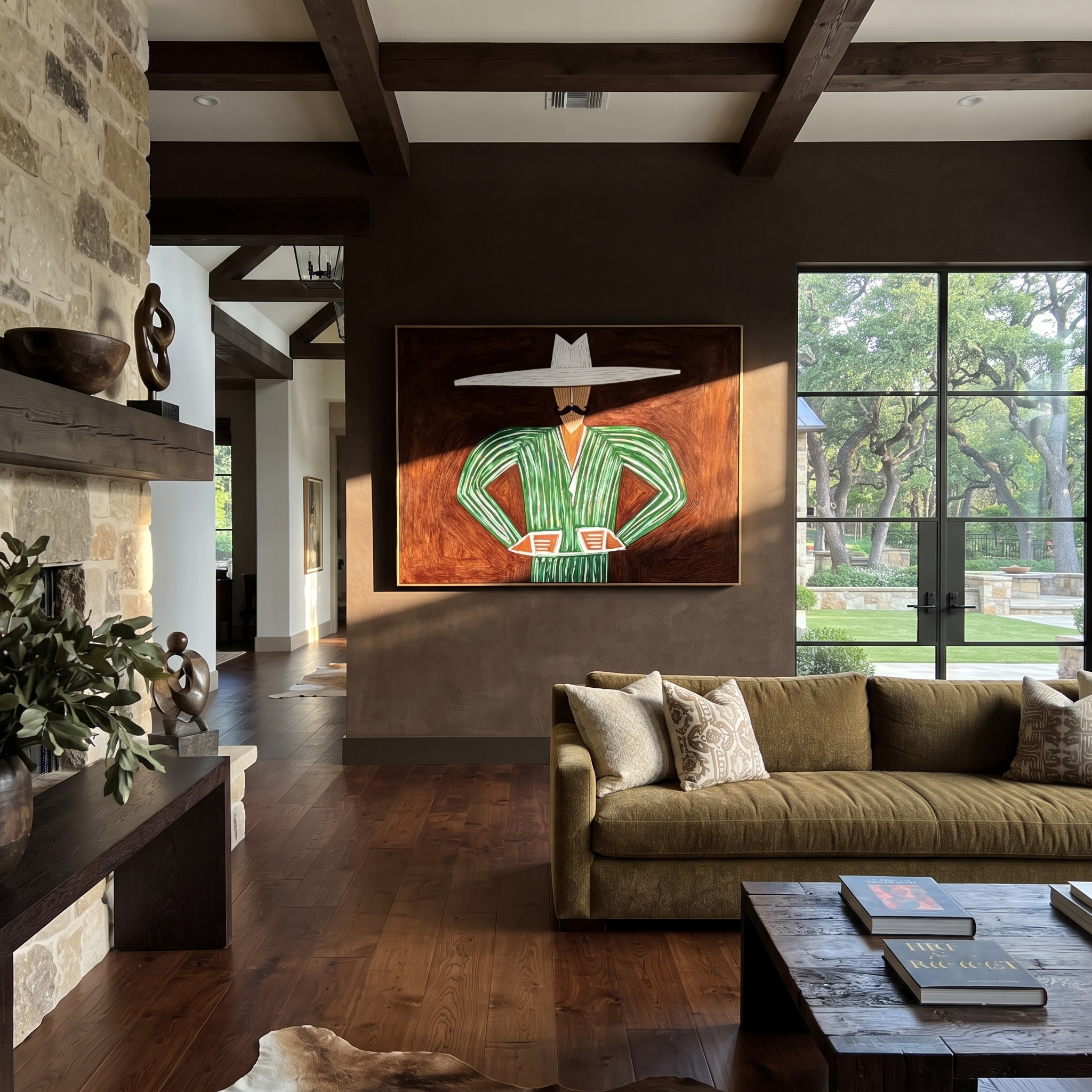 Green Angles Hold Umber styled in a layered residential interior