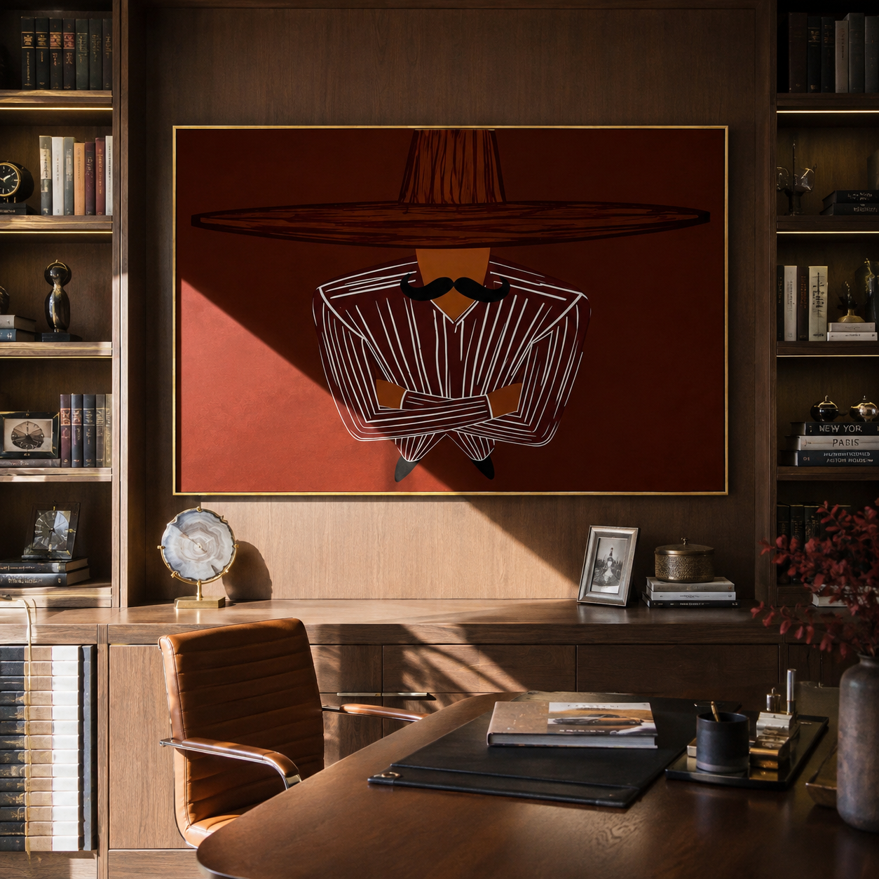 Brown Orbit Folds Quiet styled with neutral modern furnishings