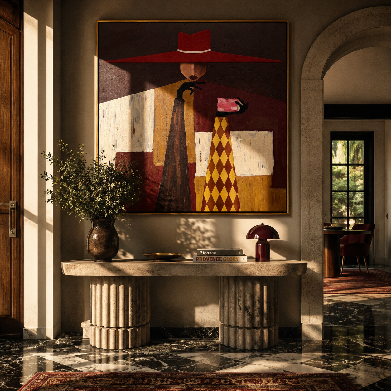 Red Crown Serves Gold styled with neutral modern furnishings