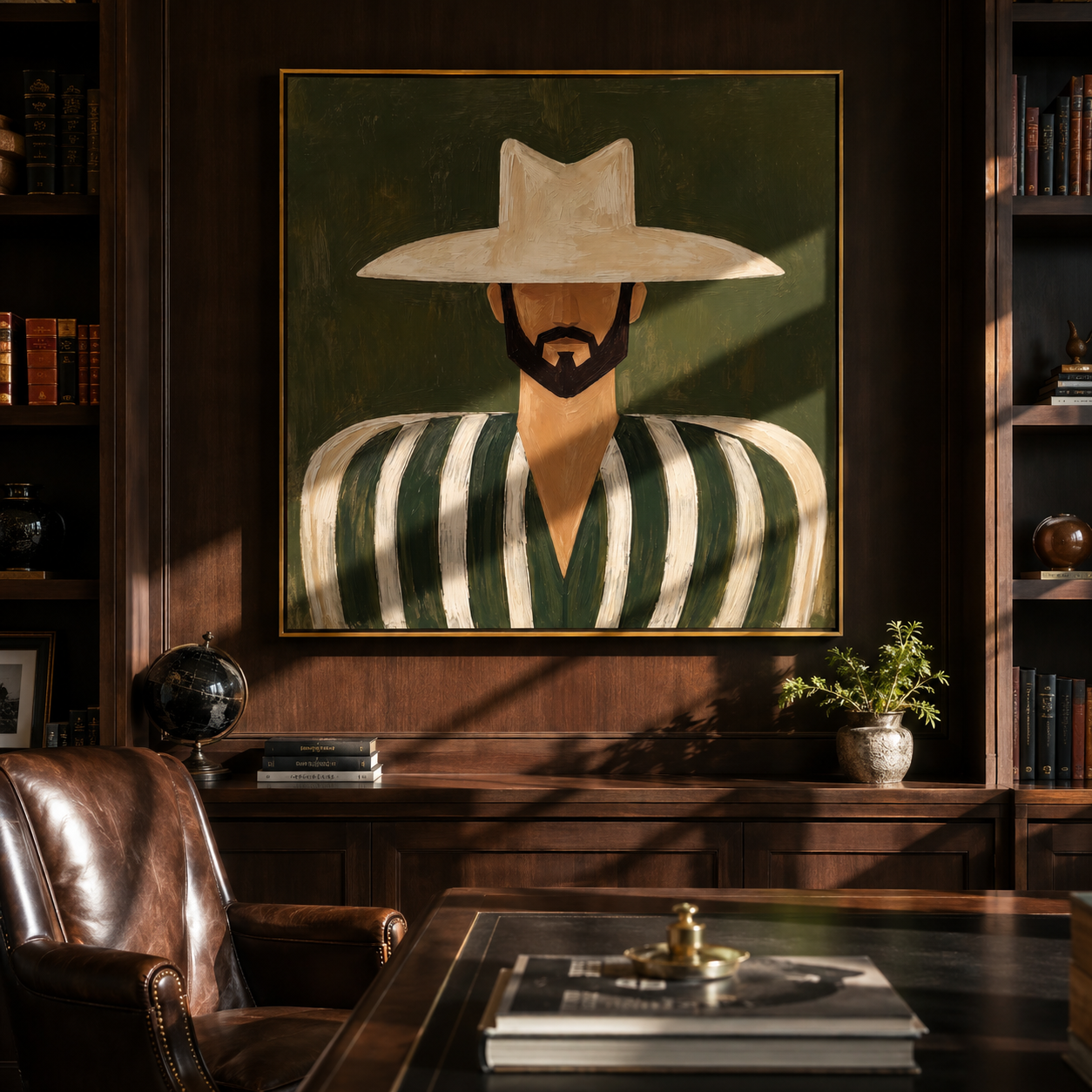 White Brim Guards Moss displayed as a modern room focal point
