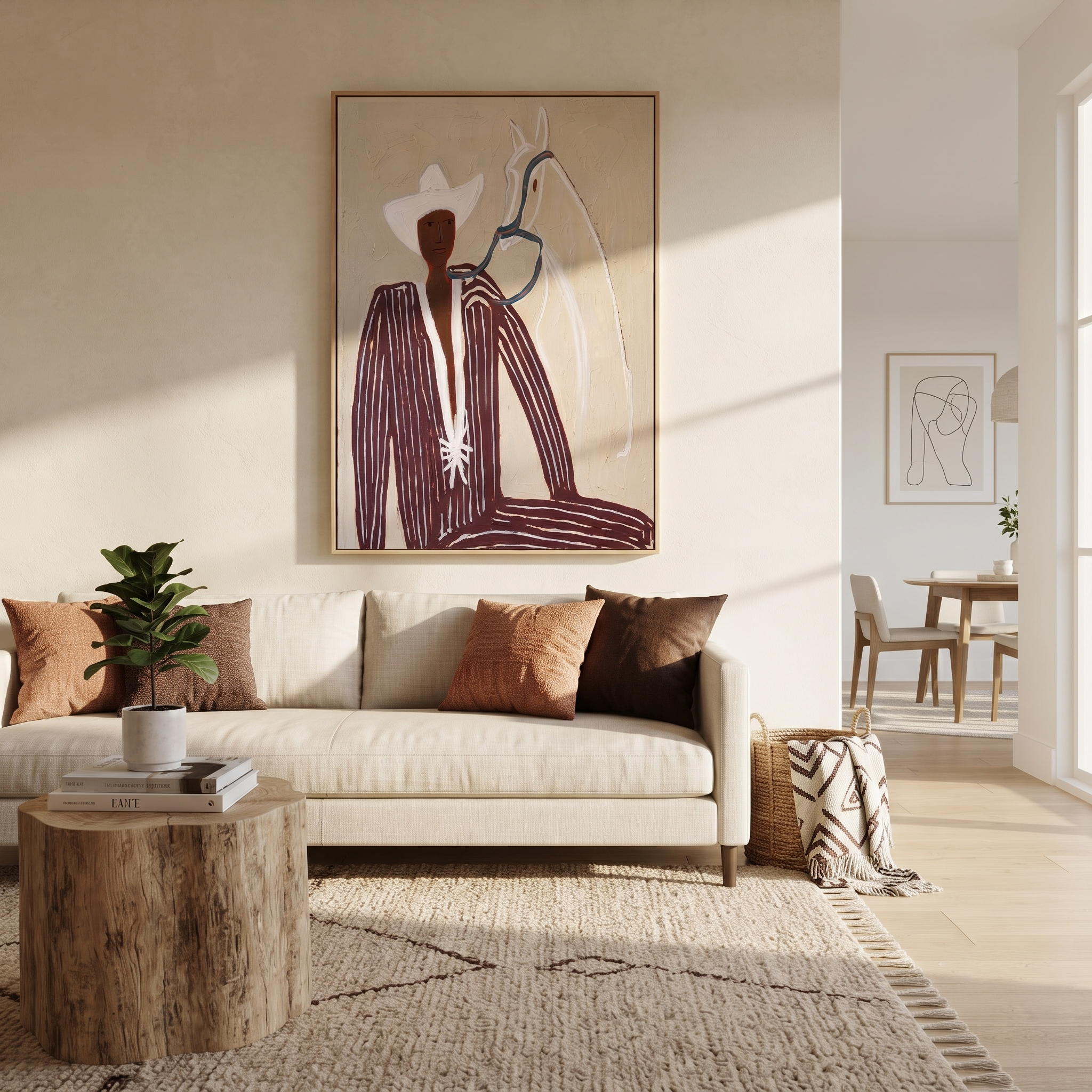 White Rider Shares Sand displayed as a modern room focal point