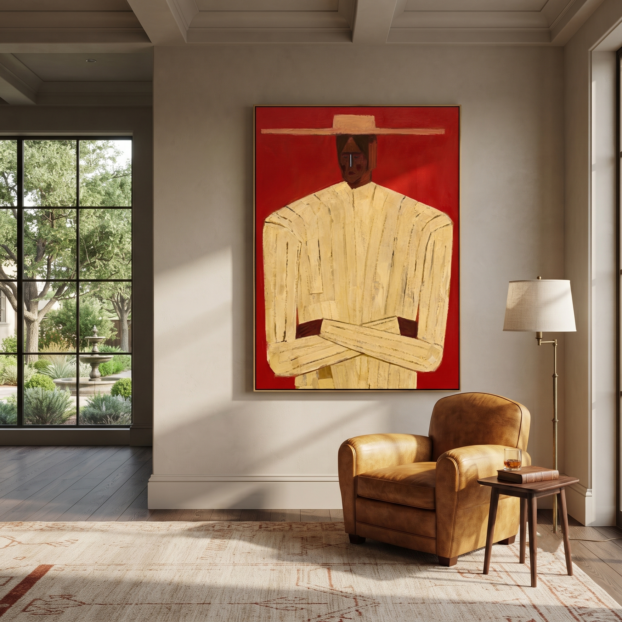 Cream Figure Meets Red styled with neutral modern furnishings