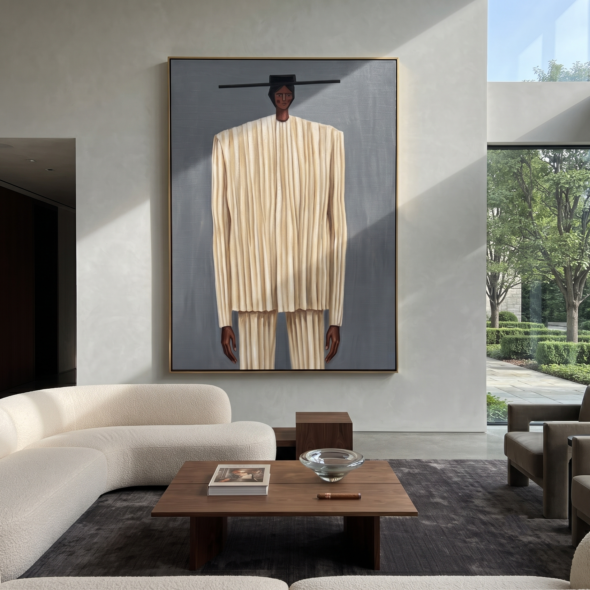 Ivory Lines Stand Tall displayed in a warm contemporary interior