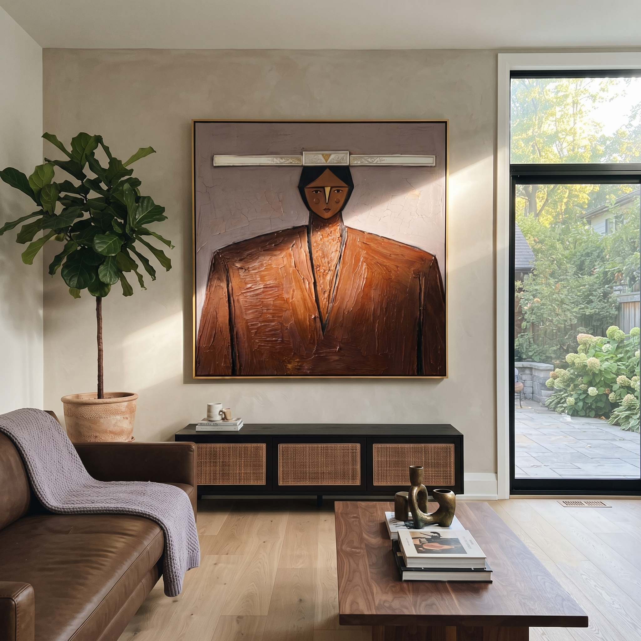Silver Horizon Guards Brown displayed as a modern room focal point