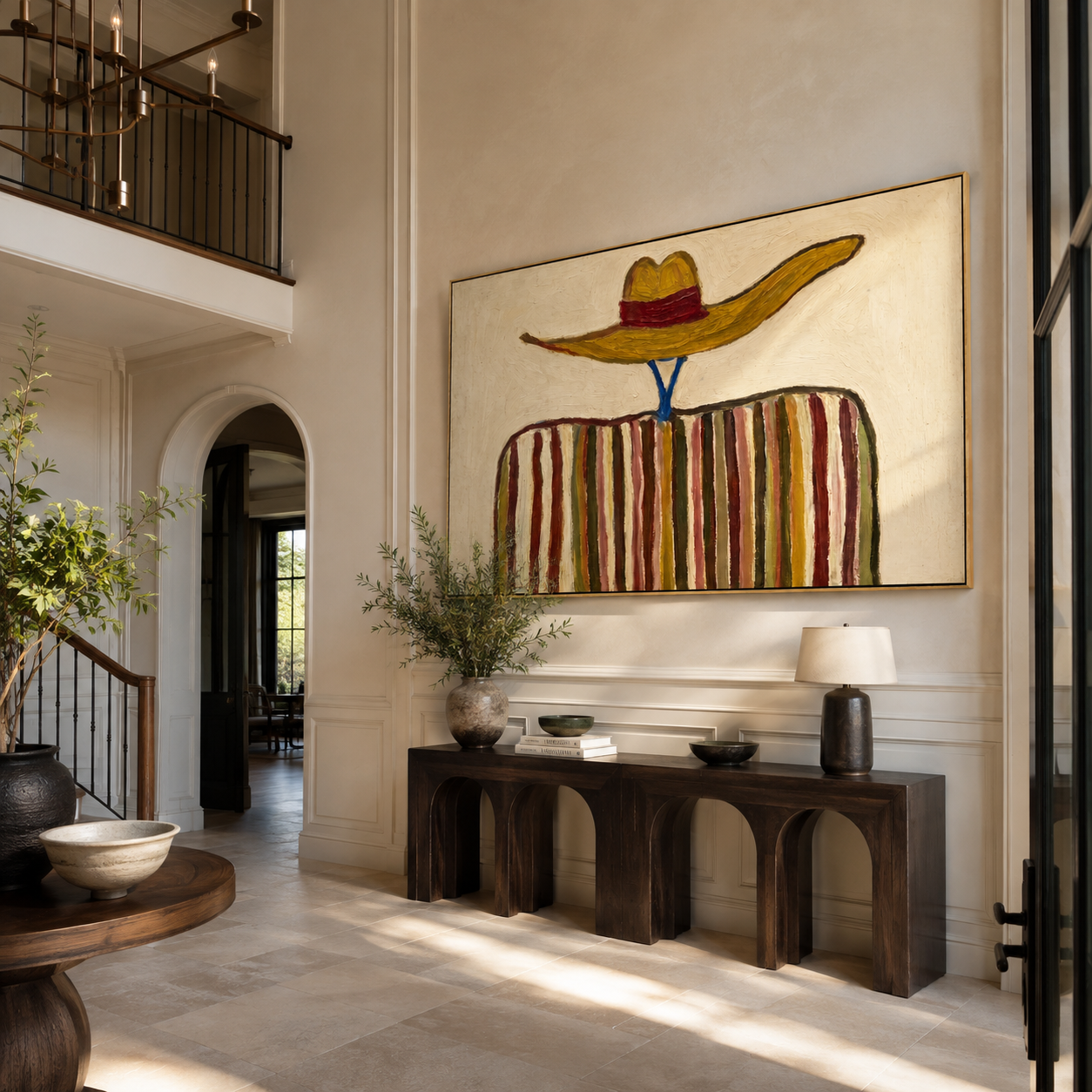 Golden Brim Floats Ivory displayed as a modern room focal point