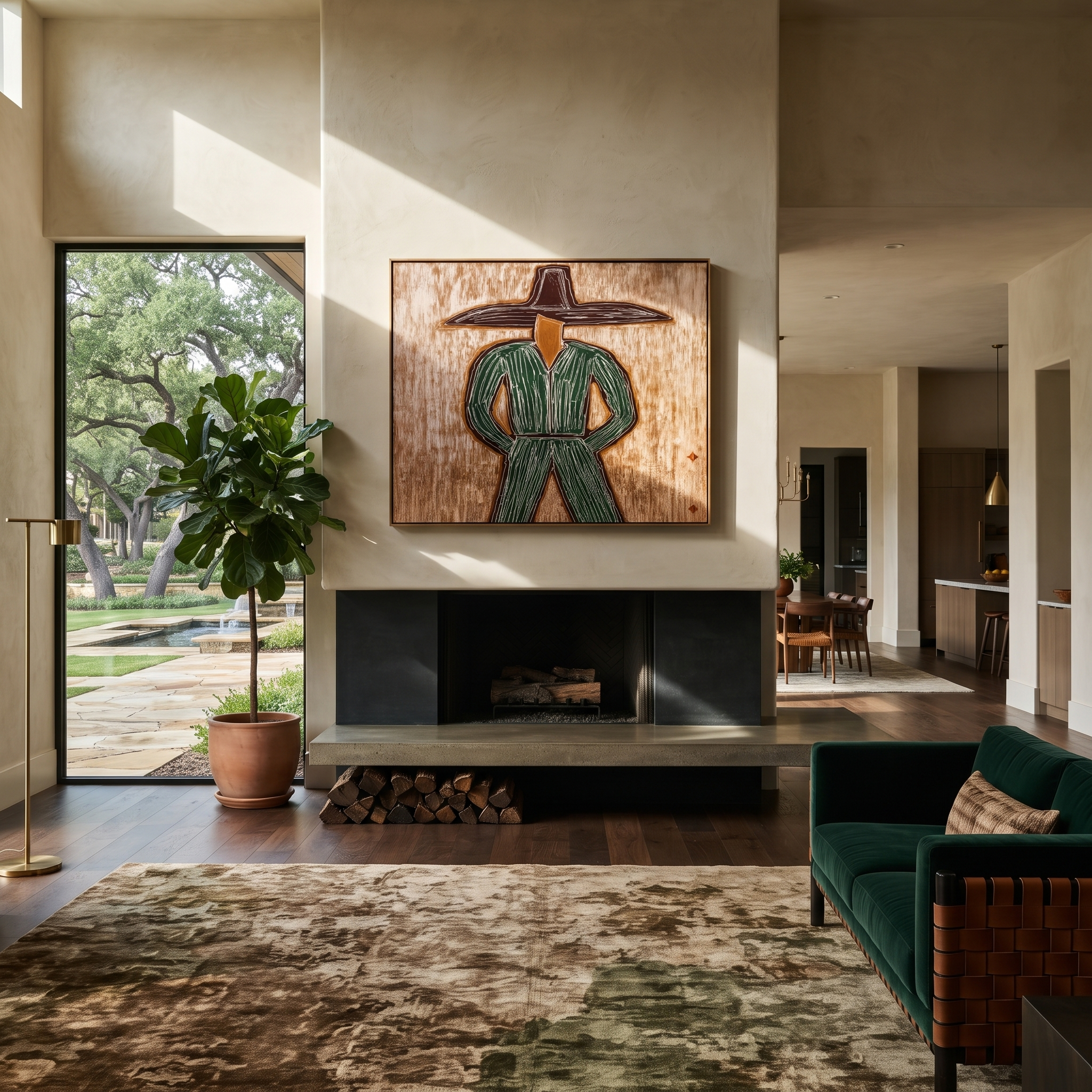 Forest Stripes Face Weather presented above a contemporary console