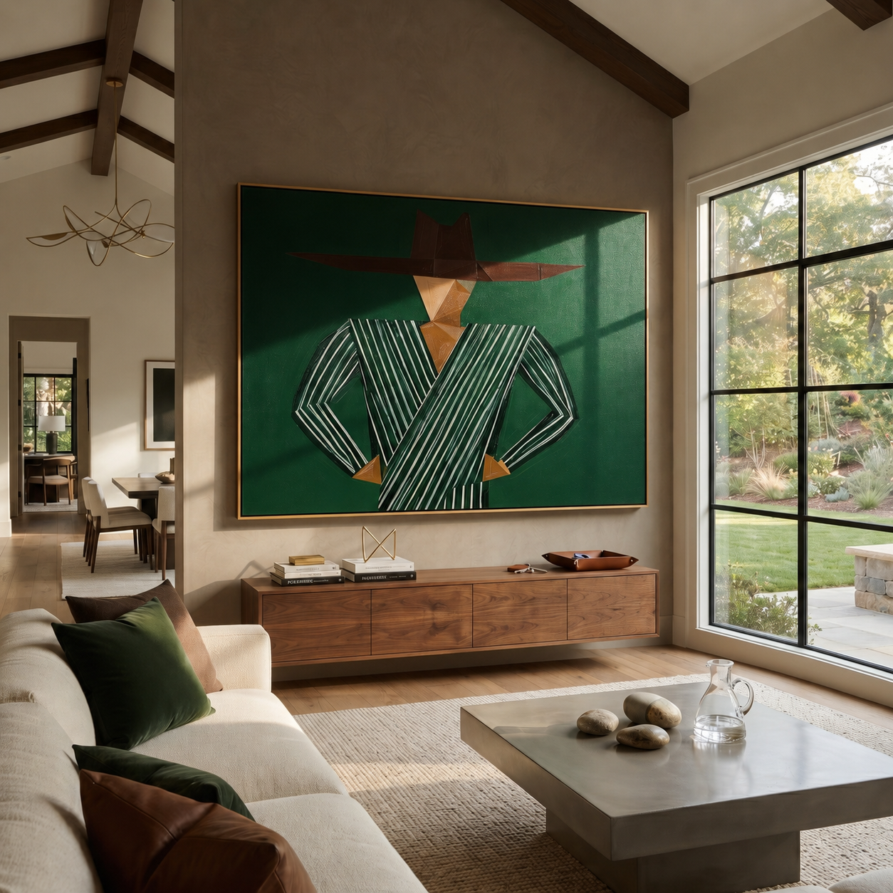 Forest Angles Hold Ground displayed in a warm contemporary interior