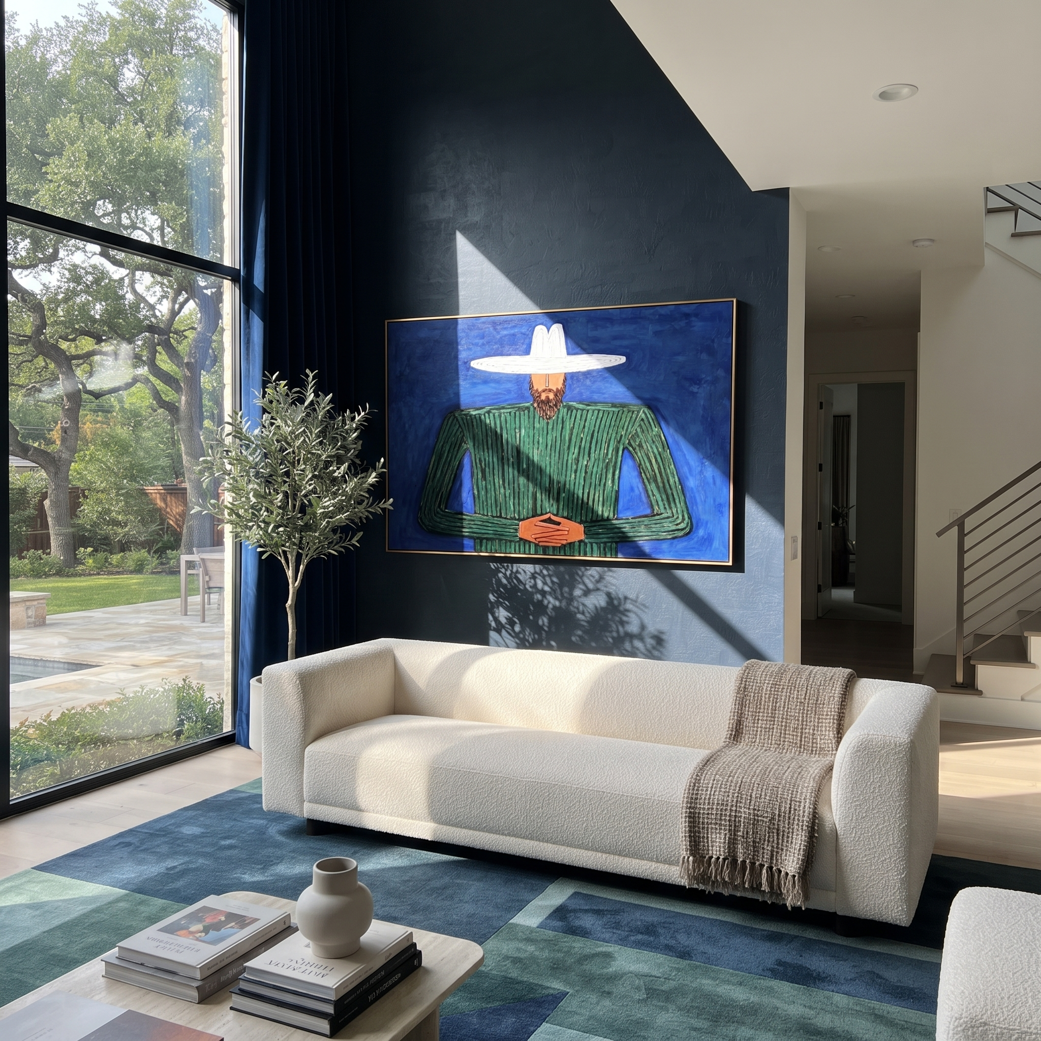 Cobalt Night Holds Forest displayed as a modern room focal point