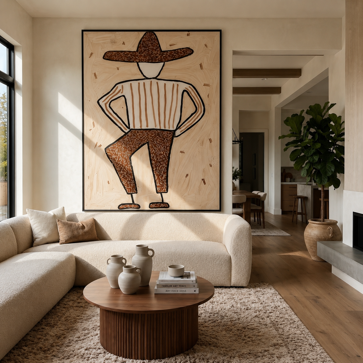 Spotted Brim Walks Lightly styled in a layered residential interior