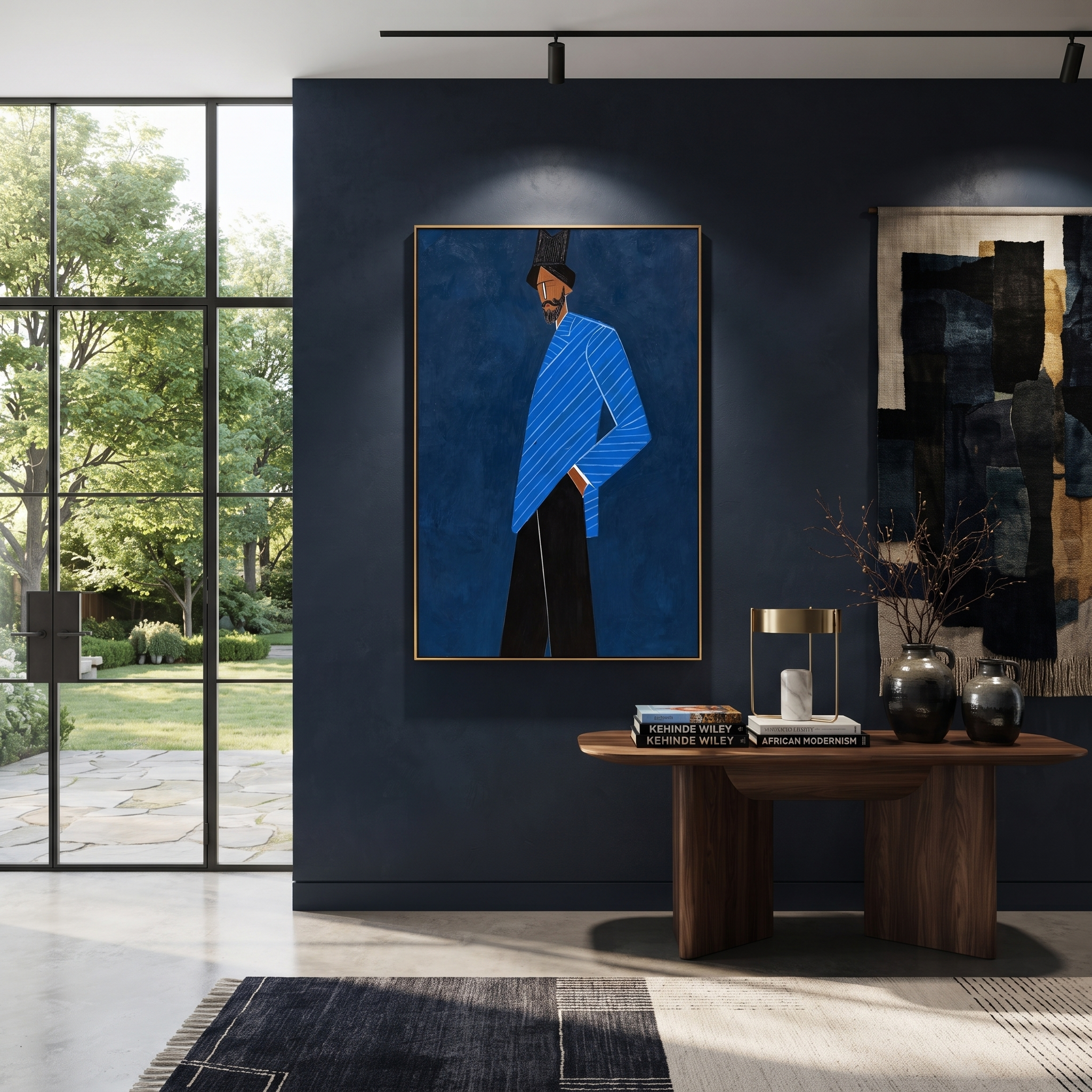 Blue Angles Cross Midnight presented above a contemporary console