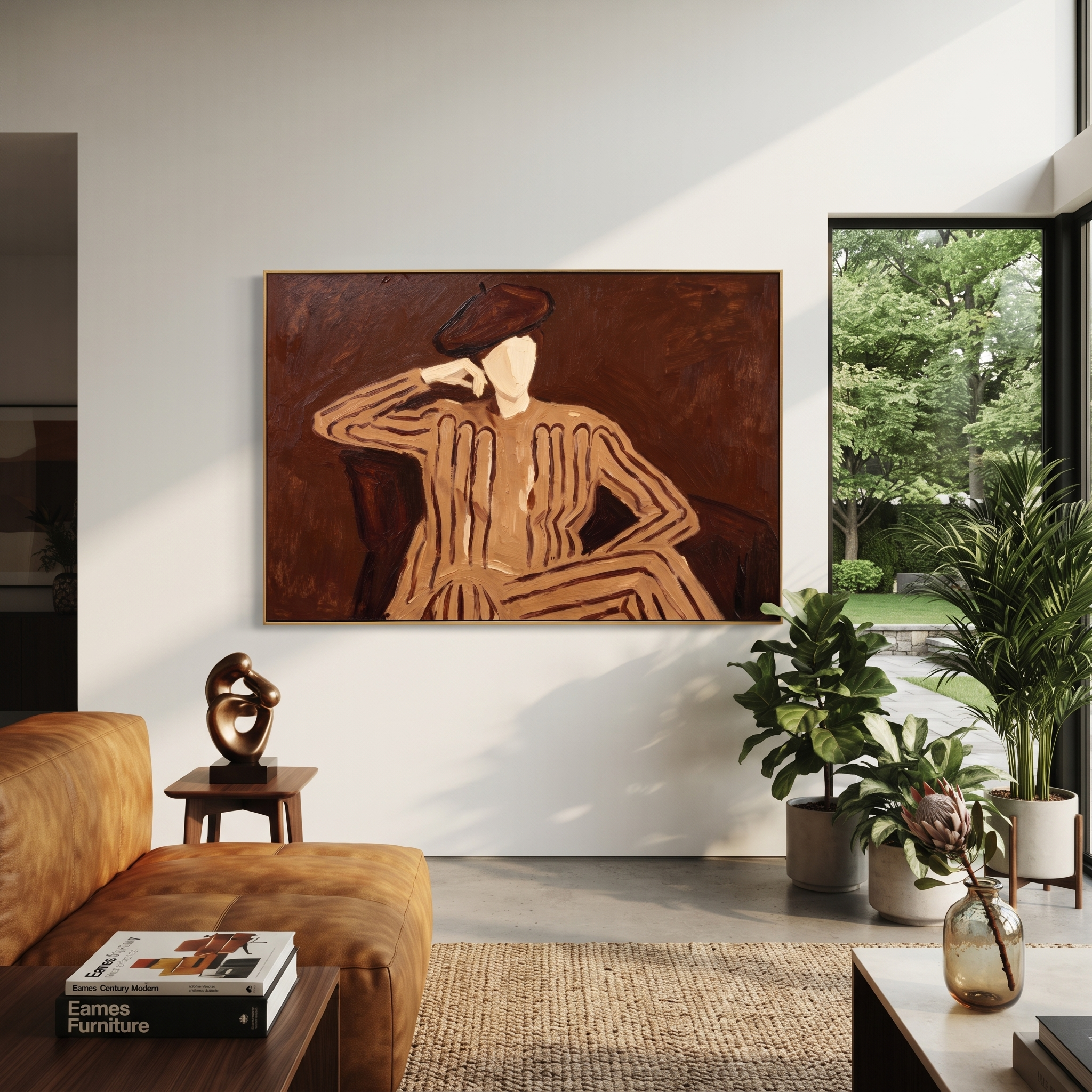 Brown Echo Leans Sideways displayed as a modern room focal point
