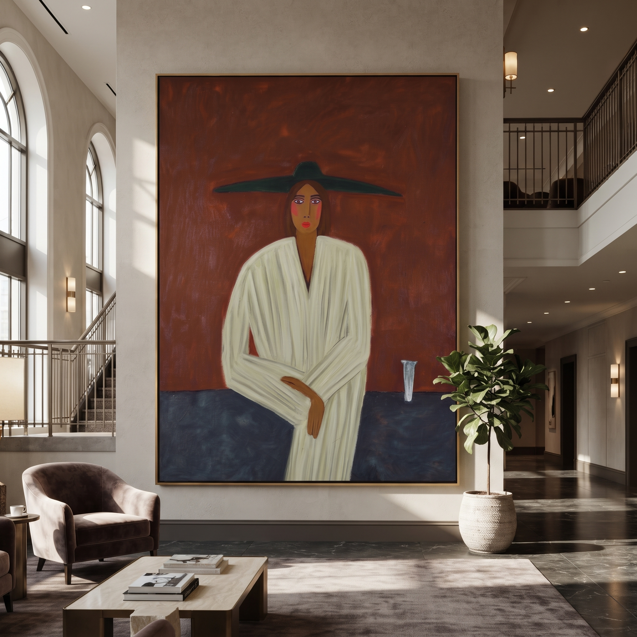 Ivory Robe at Dusk presented above a contemporary console