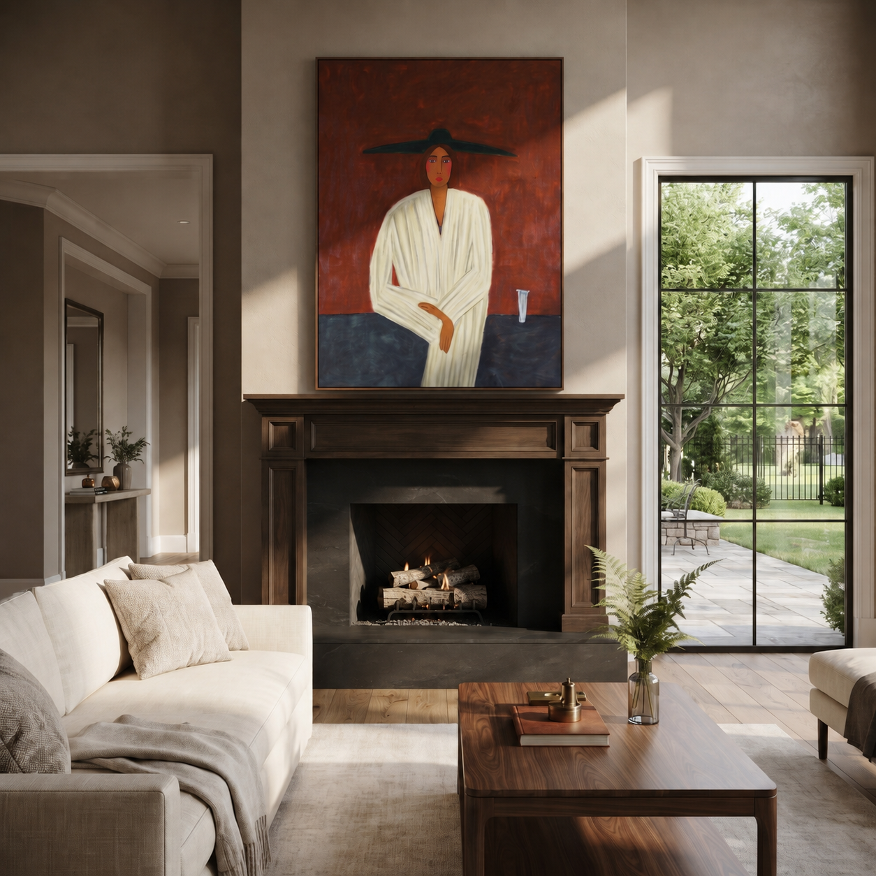 Ivory Robe at Dusk displayed as a modern room focal point