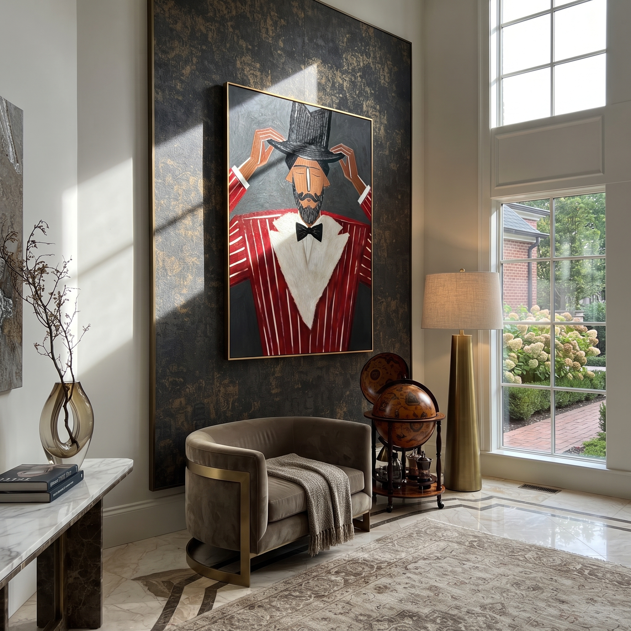 Black Crown Tips Crimson presented above a contemporary console