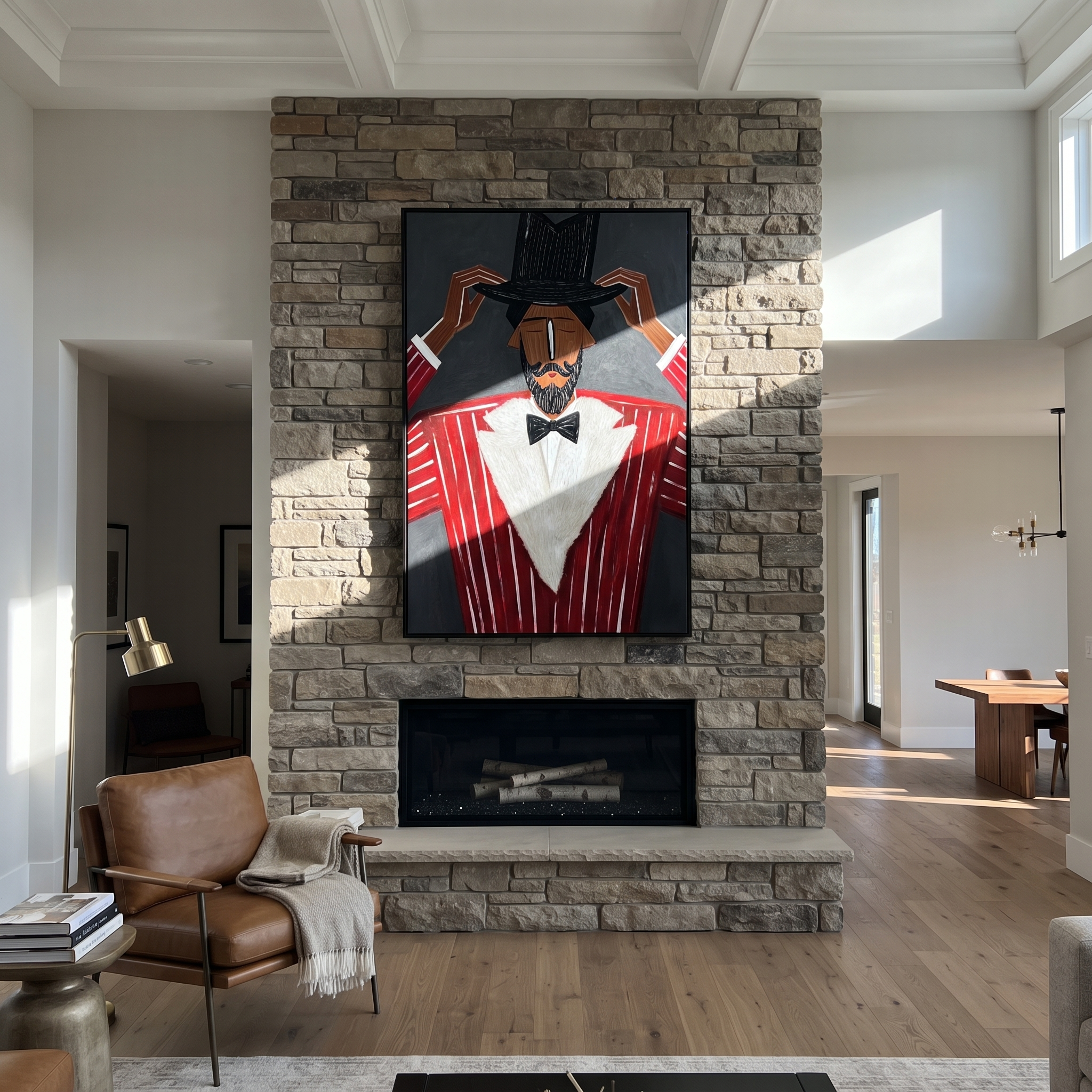 Black Crown Tips Crimson styled in a layered residential interior