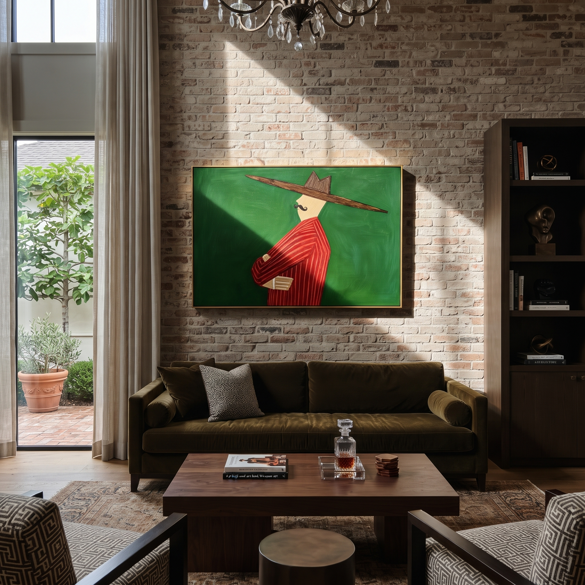 Scarlet Profile Crosses Forest styled with neutral modern furnishings
