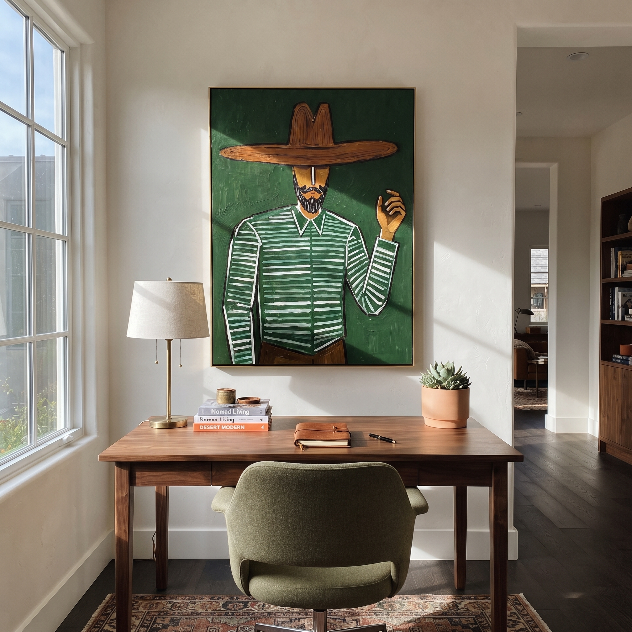 Forest Lines Raise Hand displayed as a modern room focal point