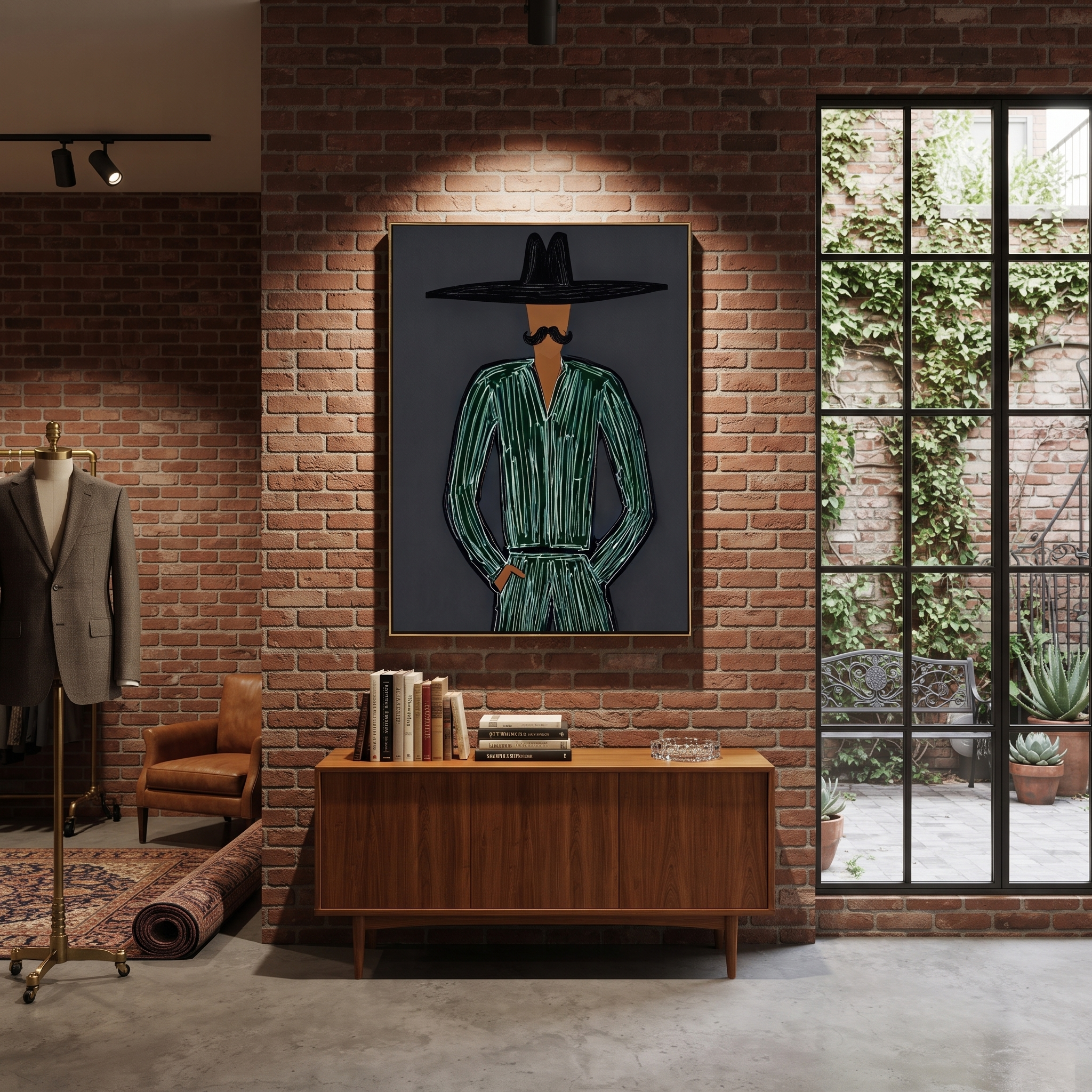 Emerald Lines Guard Charcoal styled in a layered residential interior