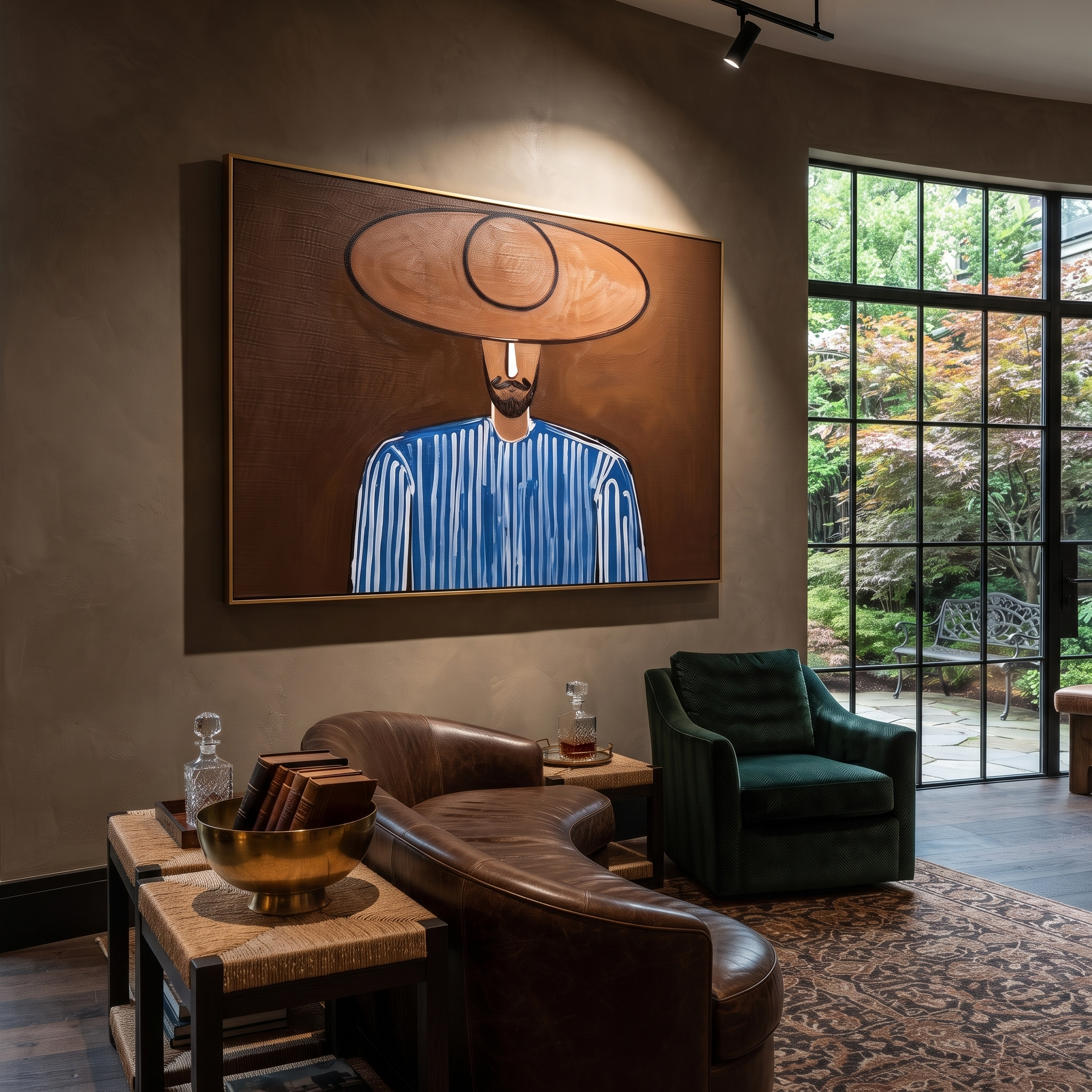 Blue Lines Meet Earth styled with neutral modern furnishings