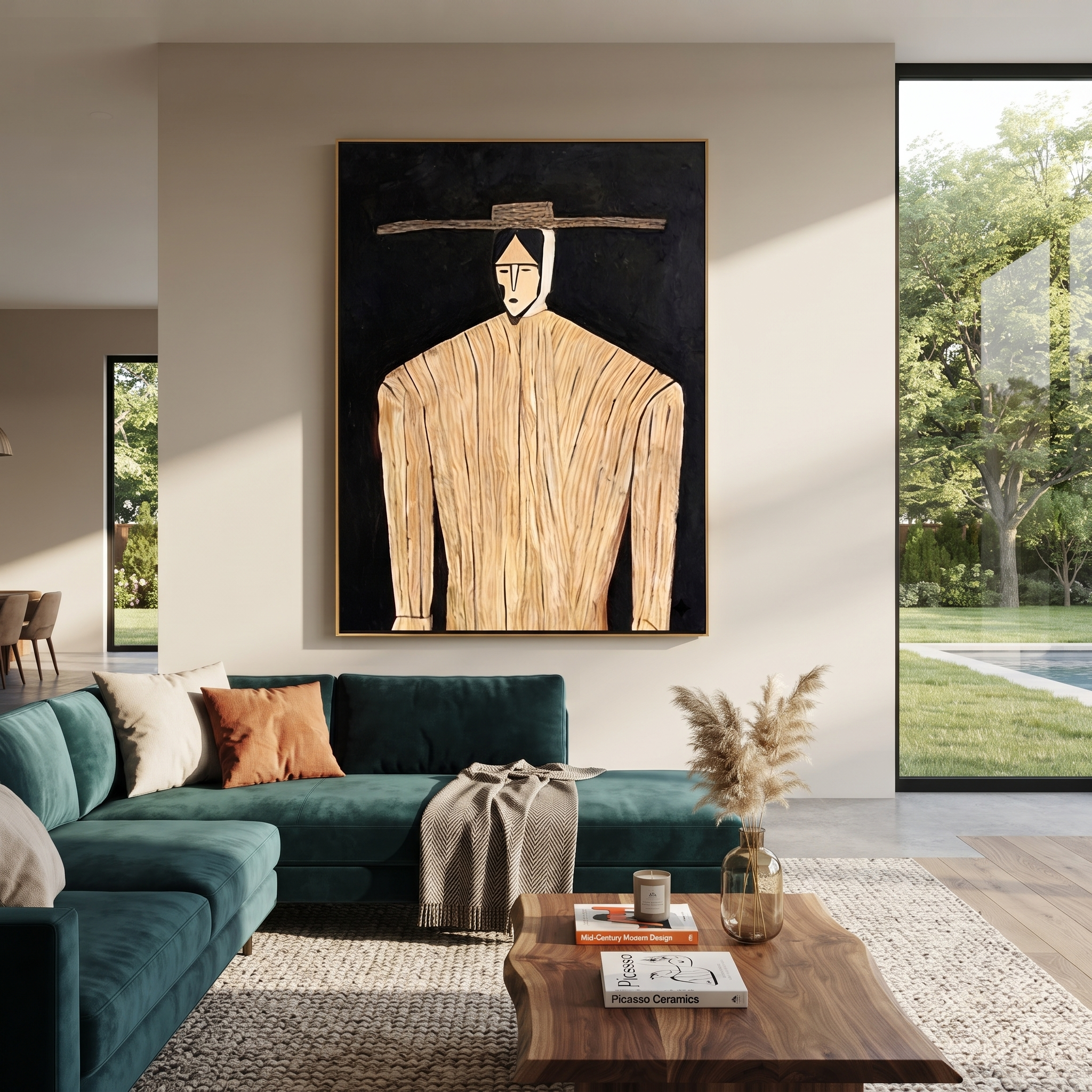 Pale Lines Hold Dark styled with neutral modern furnishings