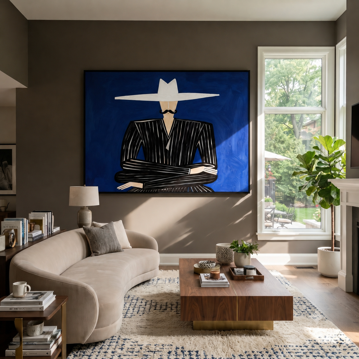 White Horizon Guards Cobalt presented above a contemporary console