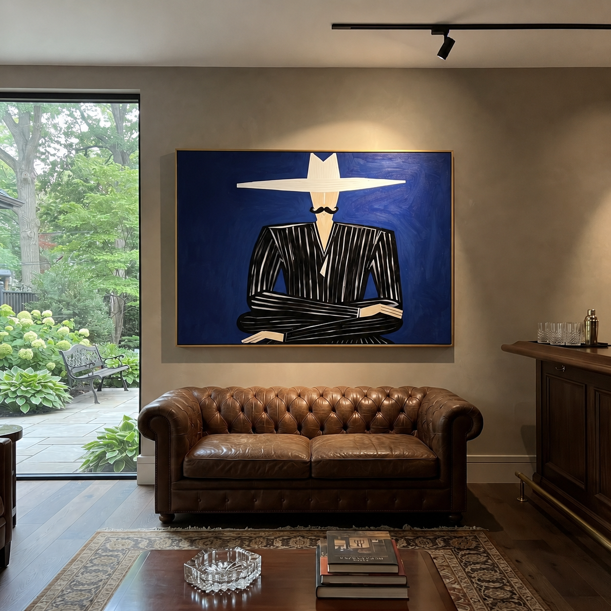White Horizon Guards Cobalt styled in a layered residential interior